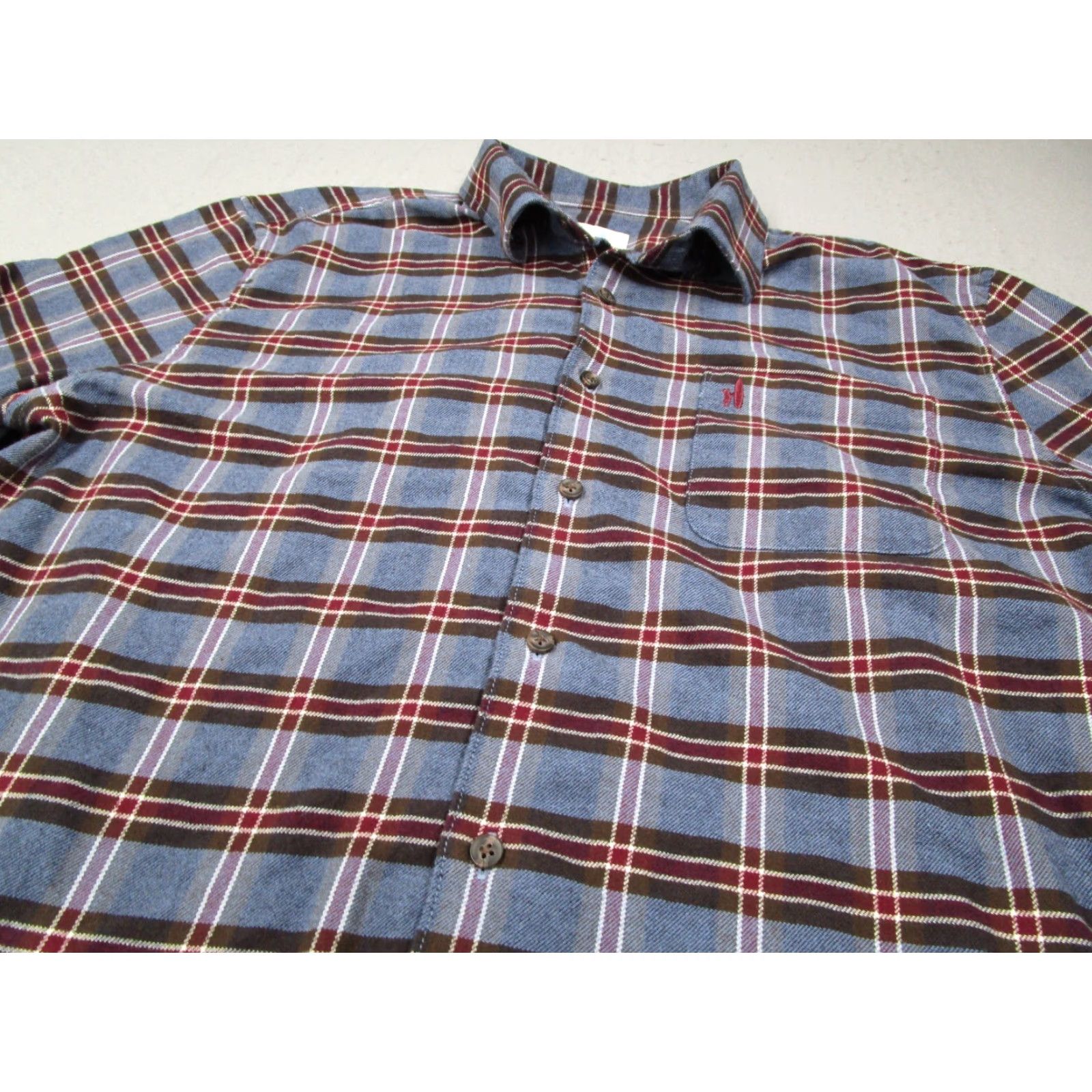 johnnie-O VINTAGE Johnnie O Shirt Mens XL Blue Marlin Flannel Button Up Long Sleeve Size US XL / EU 56 / 4 - 2 Thumbnail