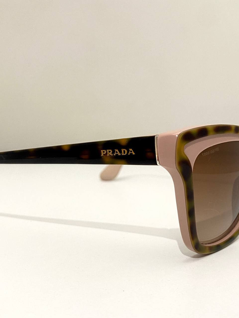Prada Prada Logo Havana Retro Cat Eye Oversized Sunglasses Size ONE SIZE - 8 Thumbnail