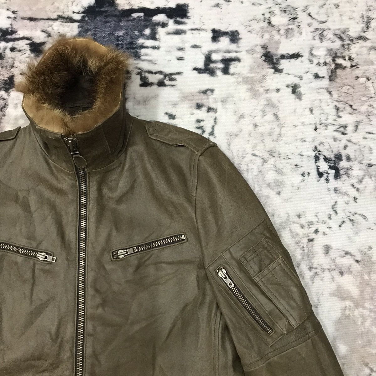 ABAHOUSE × If Six Was Nine × Japanese Brand Vintage Abahouse Colded Neck Leather Jacket Parka Size US S / EU 44-46 / 1 - 2 Thumbnail