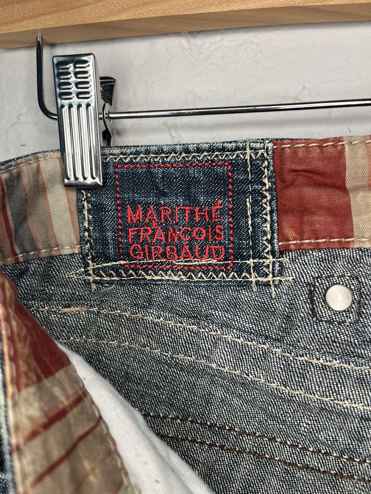 Marithe + Francois Girbaud Y2K Marithé Francois Girbaud Western Suede Detail Denim Size 24" / US 00 / IT 34 - 6 Thumbnail