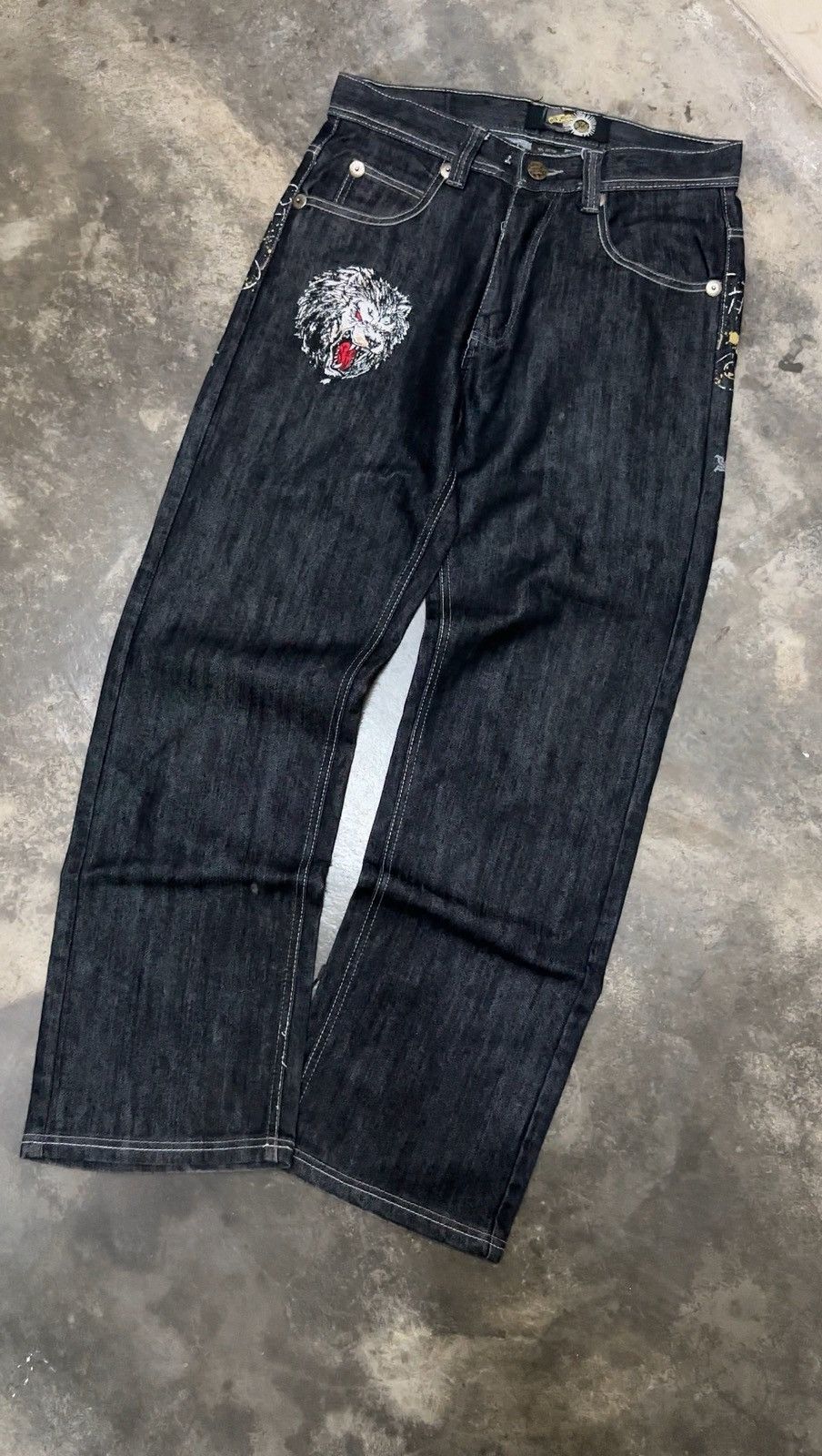 Other RARE EMBROIDERED TRADITIONAL JAPANESE DESIGN BAGGY JEANS Size US 32 / EU 48 - 3 Thumbnail