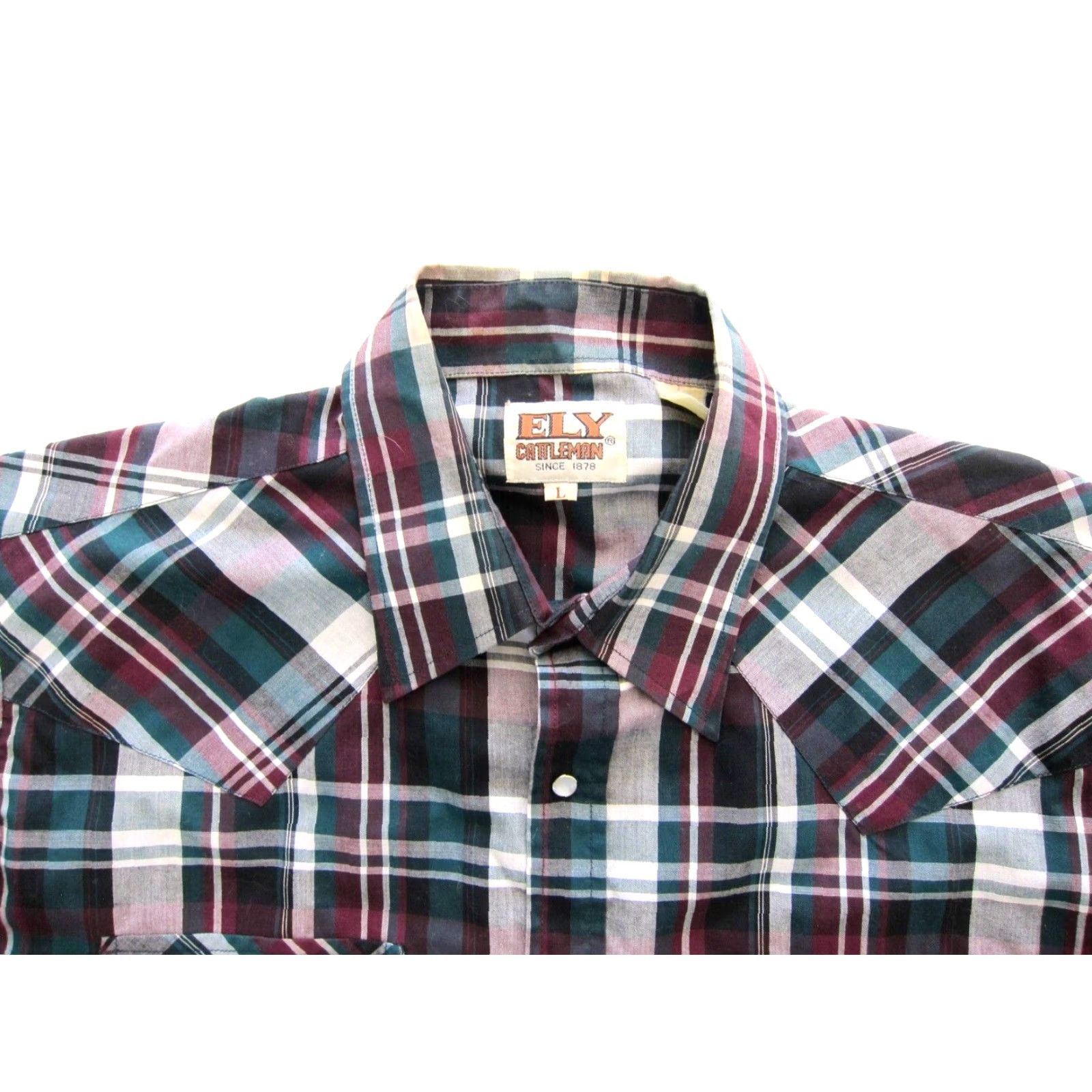 Vintage VINTAGE Ely Cattleman Pink Green Plaid Long Sleeve Button-Down Western Shirt L Size US L / EU 52-54 / 3 - 3 Thumbnail