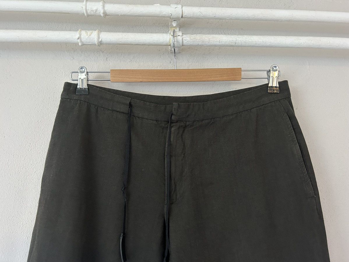 Maison Margiela Maison Margiela Dark Green Wool-Linen Blend Trousers Size US 34 / EU 50 - 2 Thumbnail