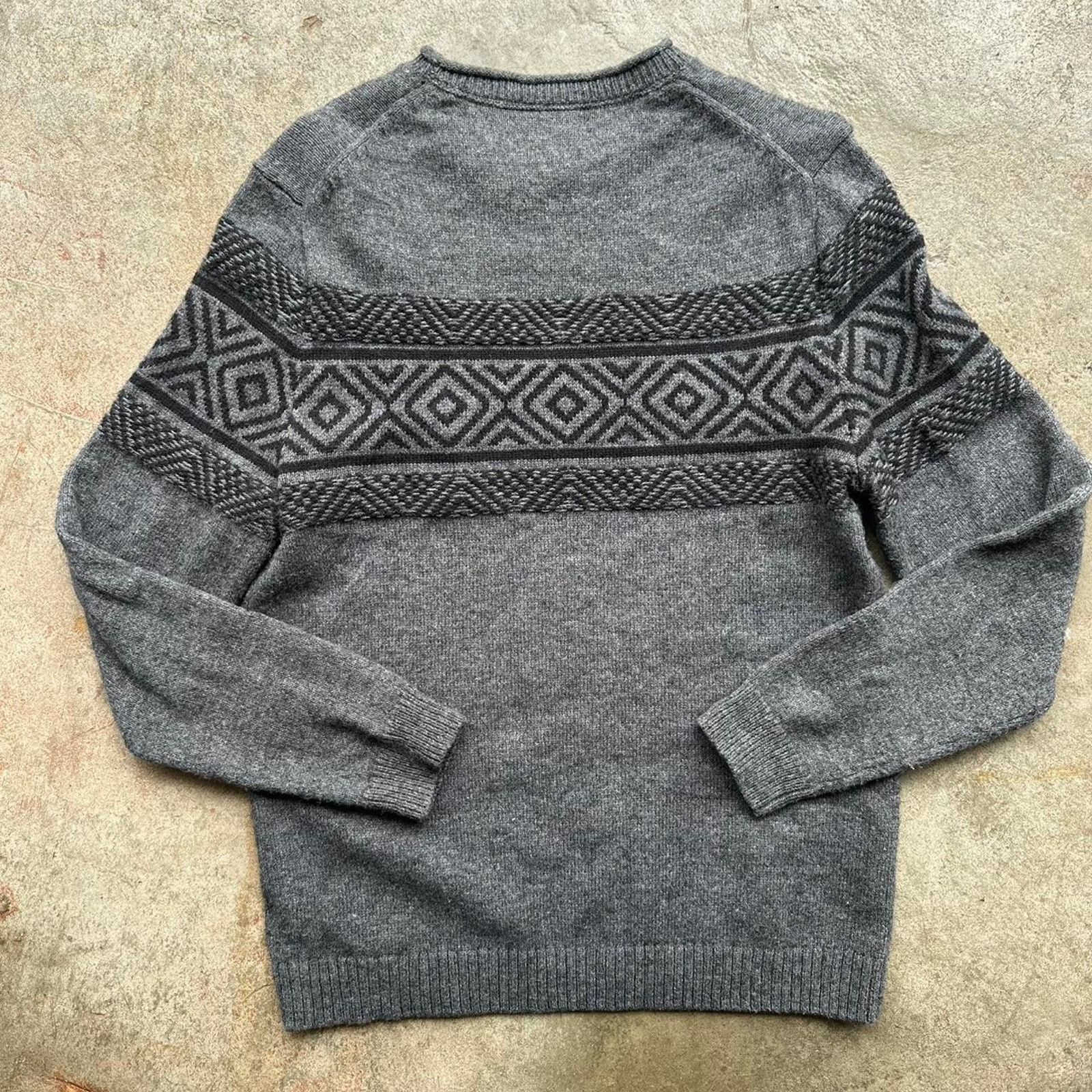 Tasso Elba Grey wool blend Tasso Elba sweater with geometric pattern Size M / US 6-8 / IT 42-44 - 6 Thumbnail