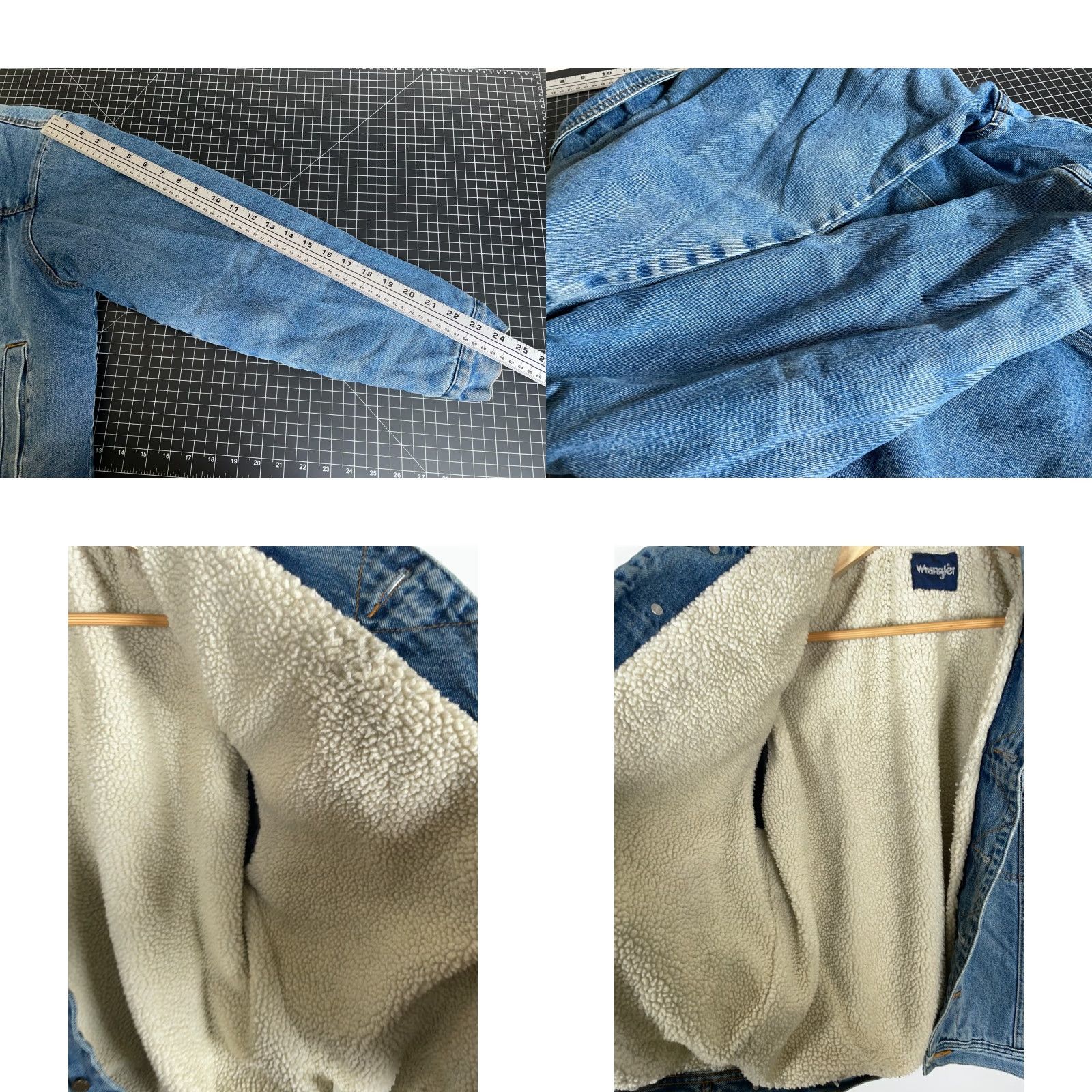 Wrangler VTG Wrangler Sherpa Lined Jean Jacket Men's Large Blue Denim 90s Grunge Trucker Size US 33 - 8 Thumbnail