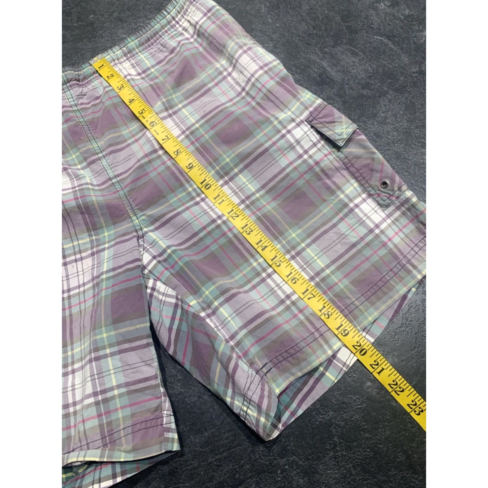 Vintage VINTAGE Polo Sport Swim Trunks Size XL Purple Plaid Mens Shorts Recreational Size US XL / EU 56 / 4 - 7 Thumbnail