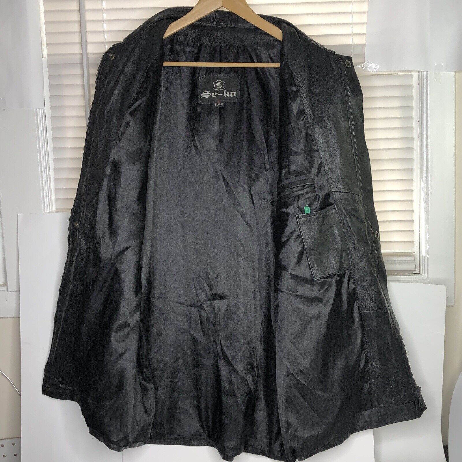 Other Se-ka Men Black Soft Lamb Leather Jacket Size XL Full zip Size US XL / EU 56 / 4 - 12 Thumbnail
