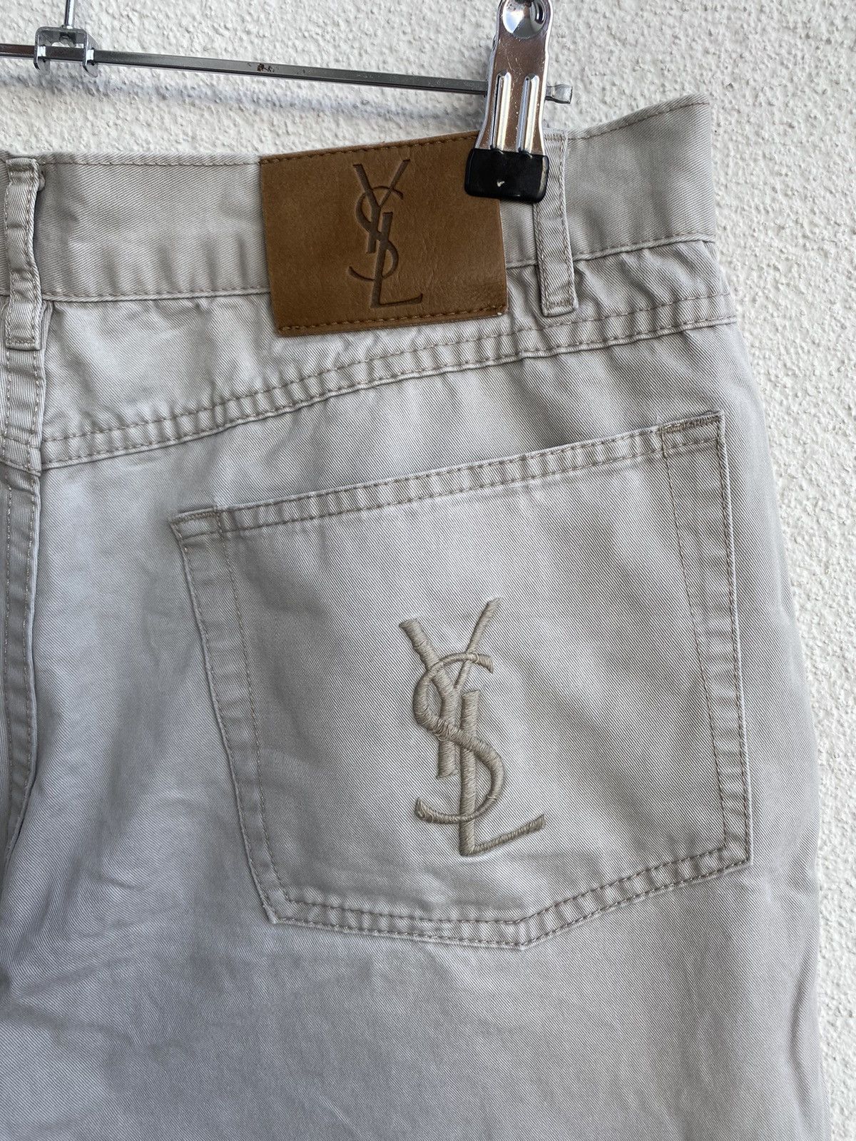 Yves Saint Laurent Beige YSL Shorts Jeans Cotton Denim Size US 31 - 9 Thumbnail