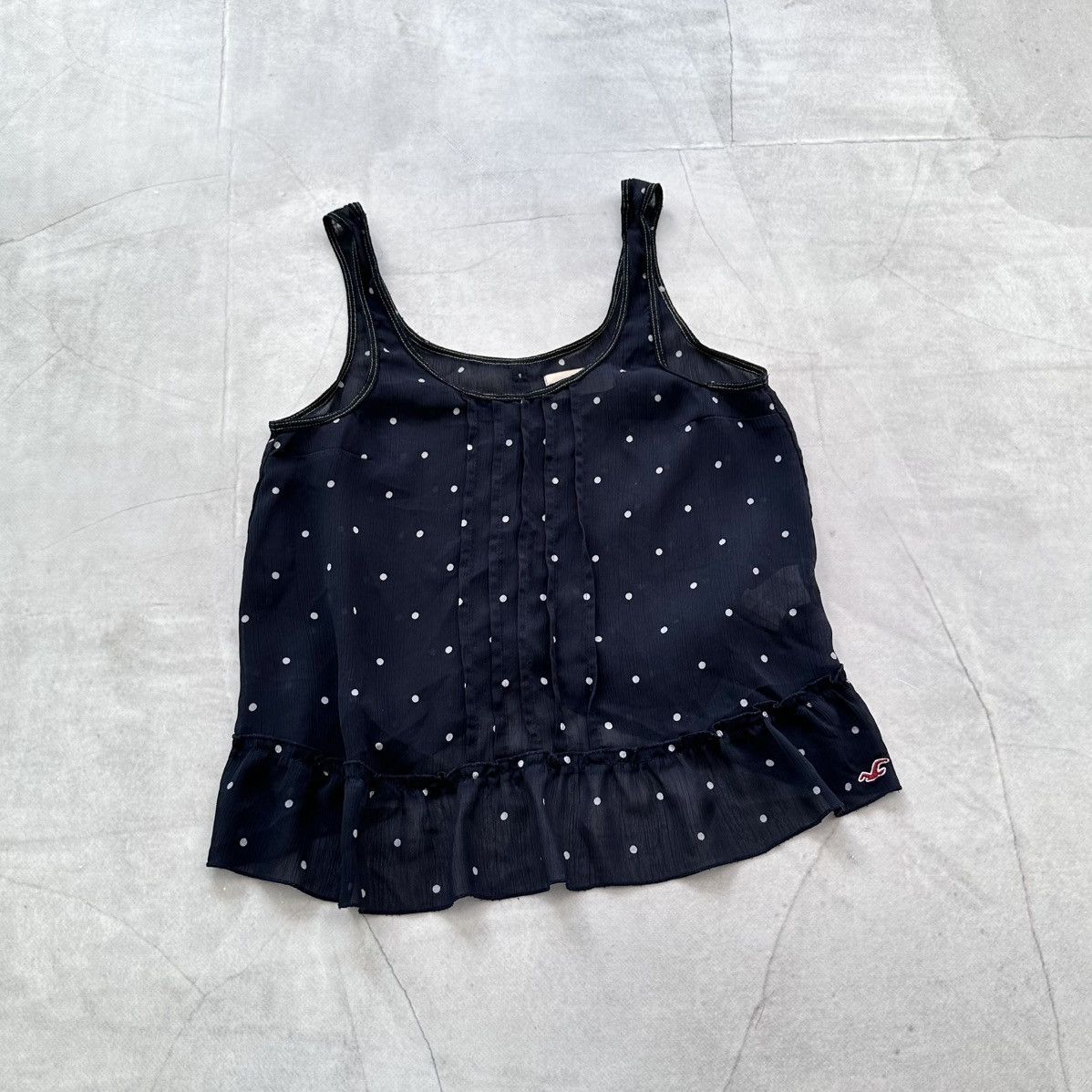Abercrombie & Fitch Hollister Cute Dot Babydoll Top Blouse Mesh Cop Copine Vibe Size XS / US 0-2 / IT 36-38 - 6 Thumbnail