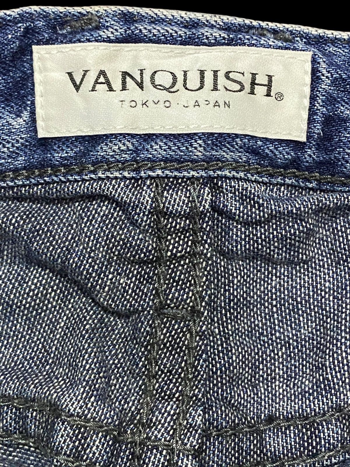 Fragment Design × Vanquish Vintage Vanquish Japan Blue Wash Avantgarde Distressed Jeans Size US 33 - 16 Thumbnail