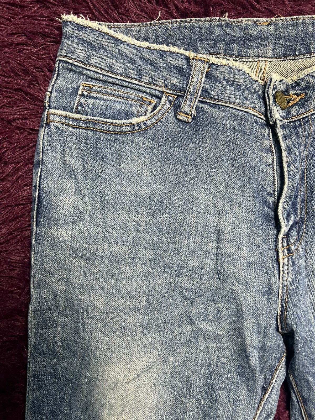 Japanese Brand Japanese Denim Straight Leg Jeans with Distressed Knees (47) Size 27" / US 4 / IT 40 - 3 Thumbnail
