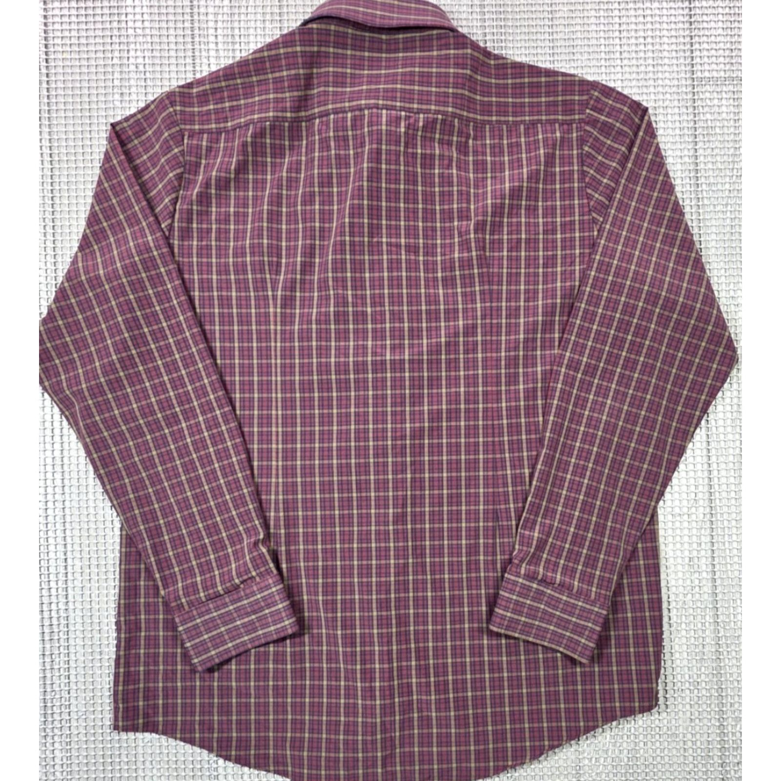 Mizzen+Main Mizzen+Main Leeward Mens Button-Up Shirt 2XL Maroon Plaid Trim Fit Performance Casual Workwear Capable Slim Classic Style Size US XXL / EU 58 / 5 - 7 Thumbnail