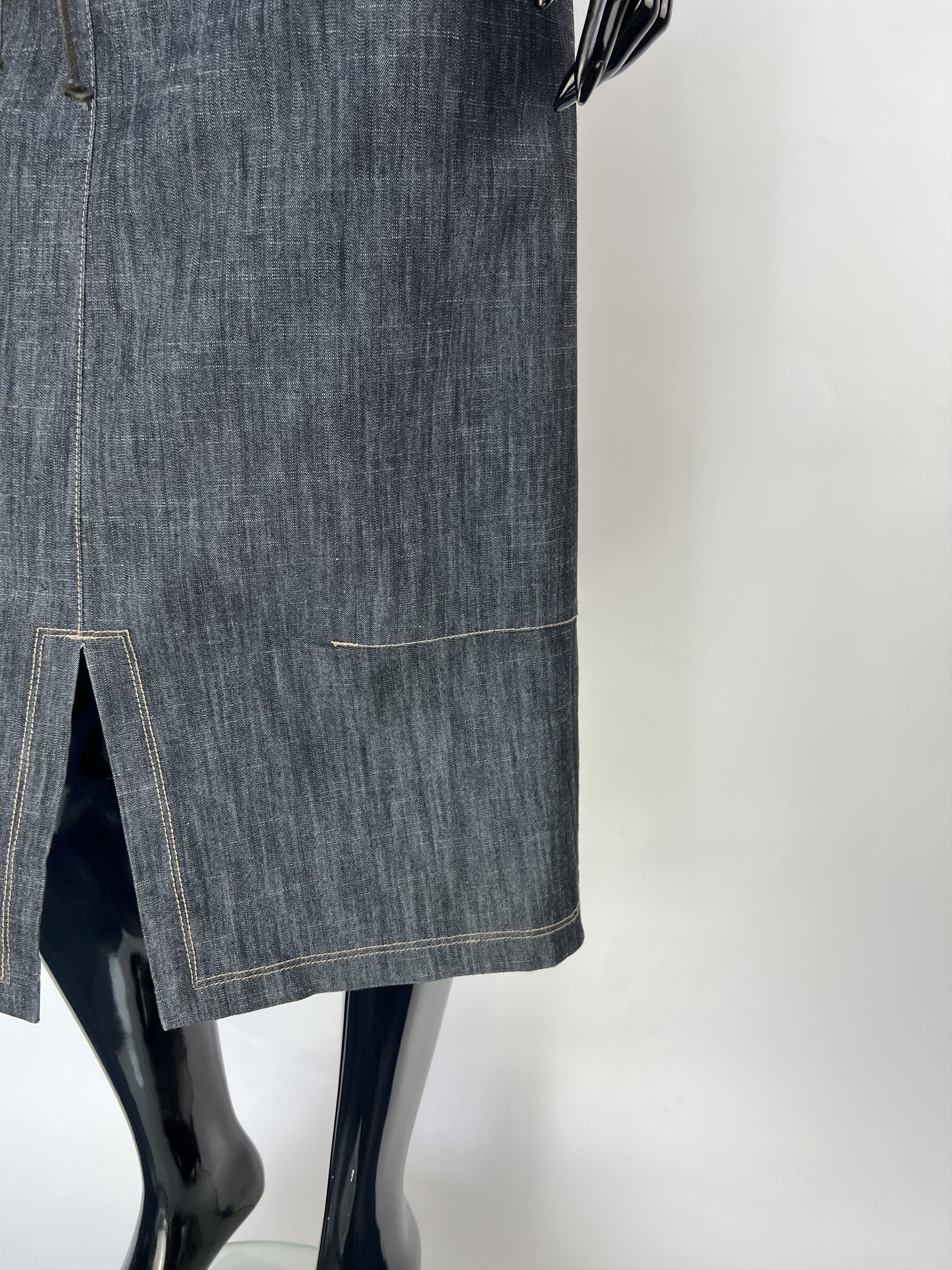 Marithe + Francois Girbaud Marithe Francois Girbaud Rare Denim Midi Skirt Sz IT42 US27 Size 28" / US 6 / IT 42 - 6 Thumbnail
