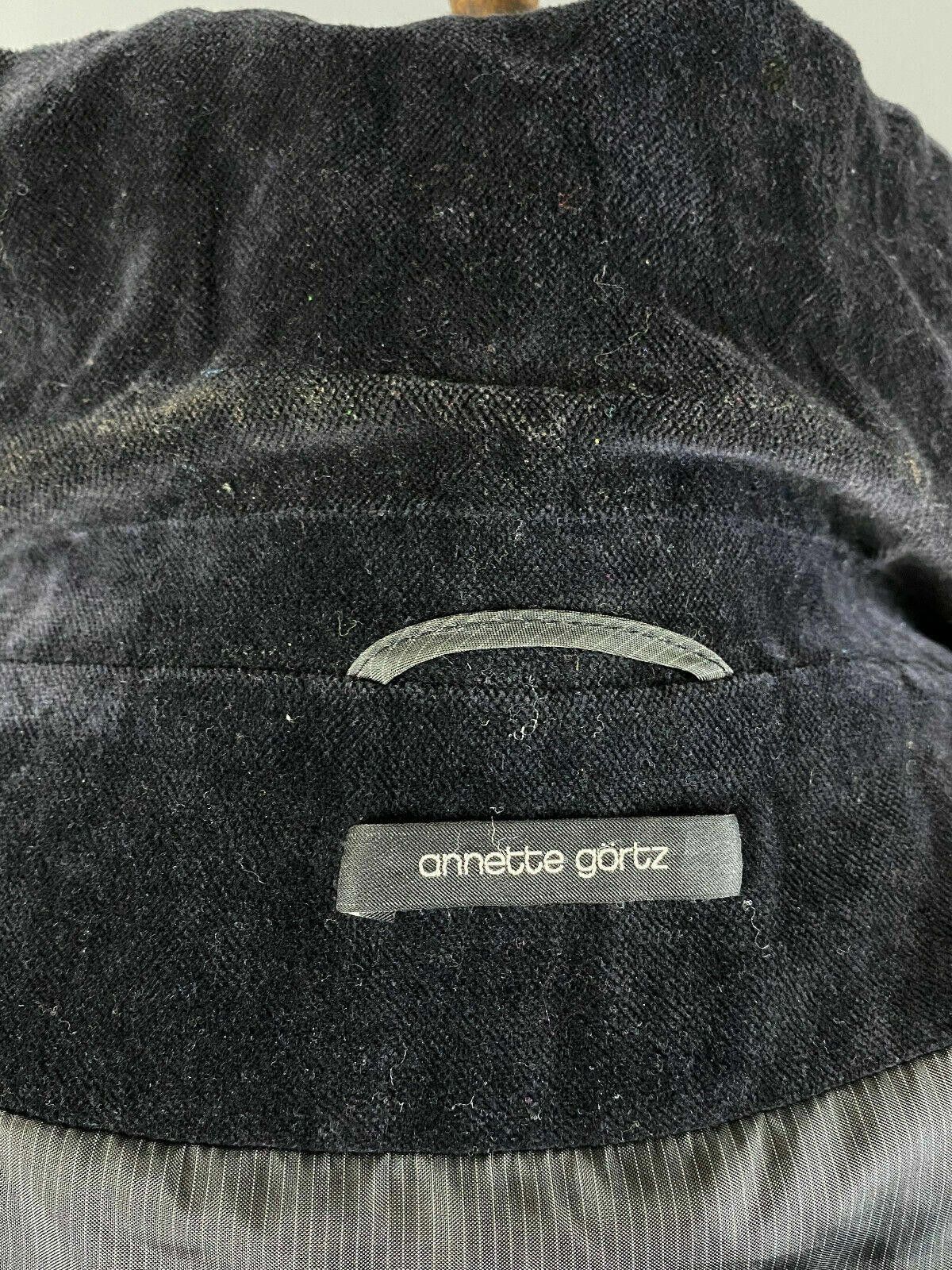 Designer Ladies Annette Gortz Designer Black Collared Jacket Size 40 Size M / US 6-8 / IT 42-44 - 10 Thumbnail