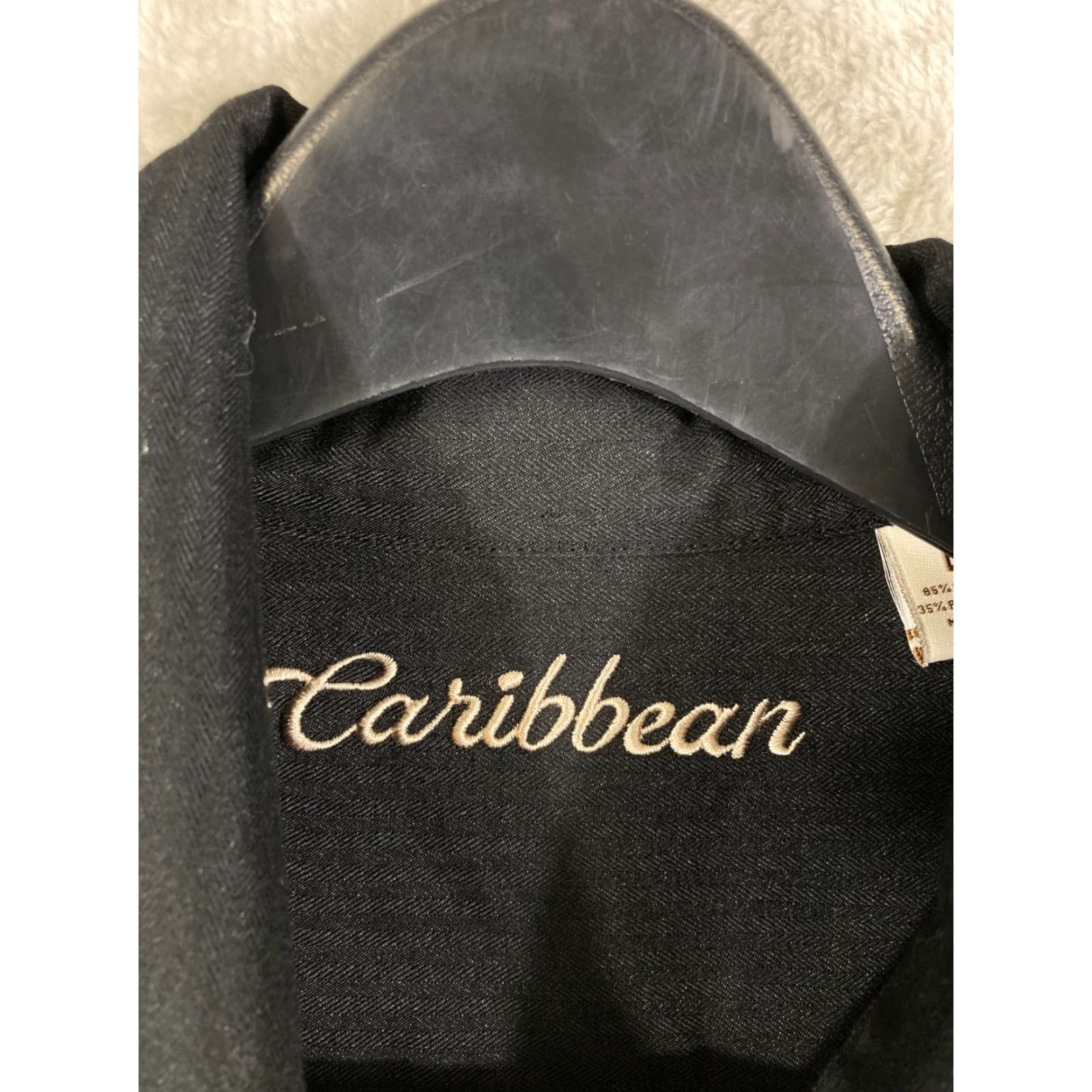 Vintage Caribbean Shirt Mens Large Black Embroidered Short Sleeve Button-Up Guayabera Beach Hawaiian Casual Shirt Size US L / EU 52-54 / 3 - 5 Thumbnail