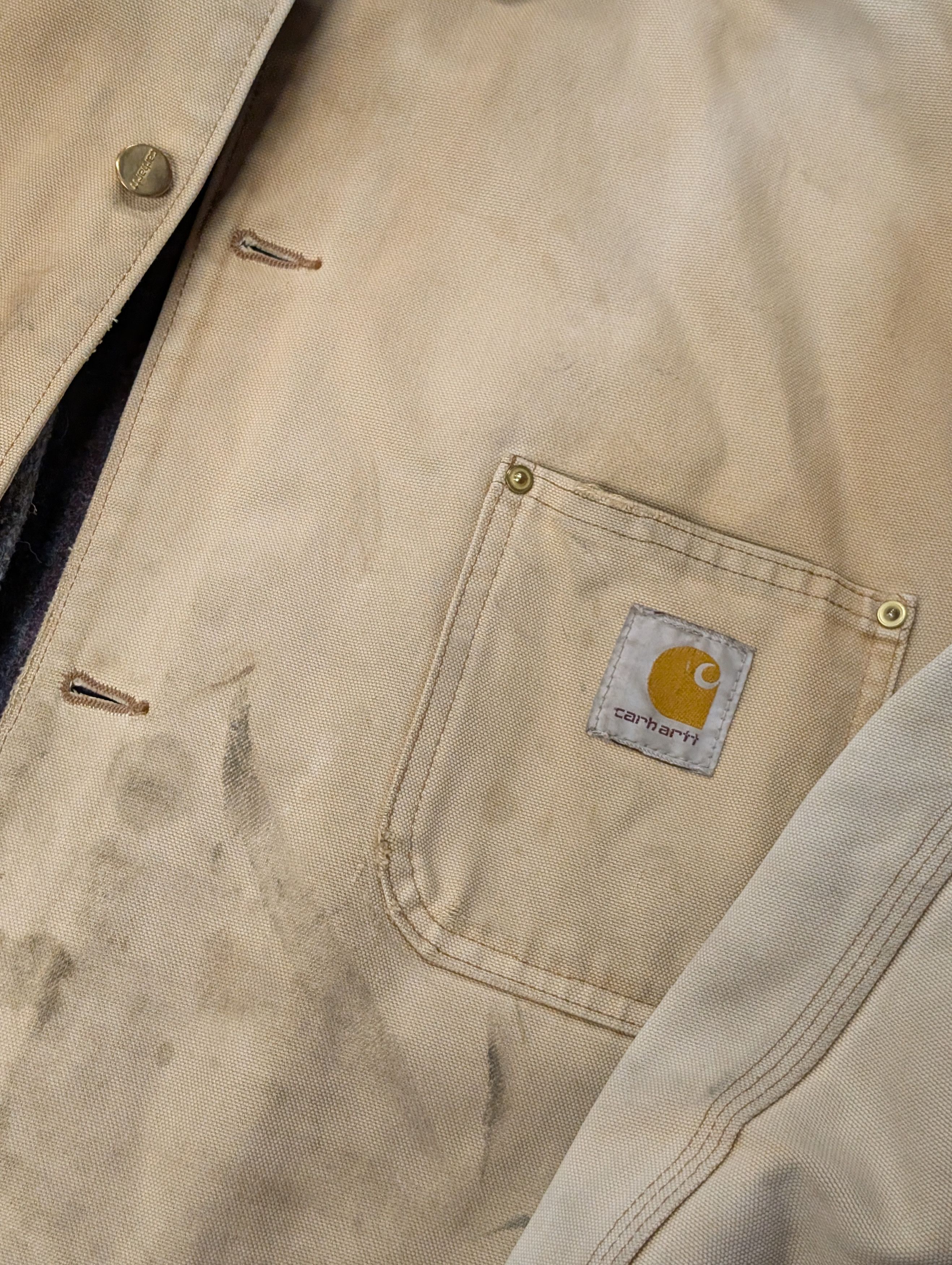 Carhartt Vintage Distressed 1980's Carhartt Chore Coat 3XL Size US XXL / EU 58 / 5 - 2 Thumbnail