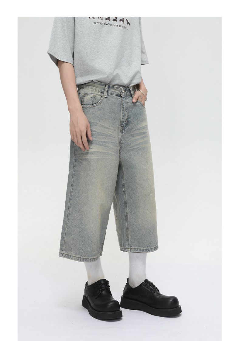 Japanese Brand × Jean American distressed retro straight loose denim shorts Size US 32 / EU 48 - 6 Thumbnail