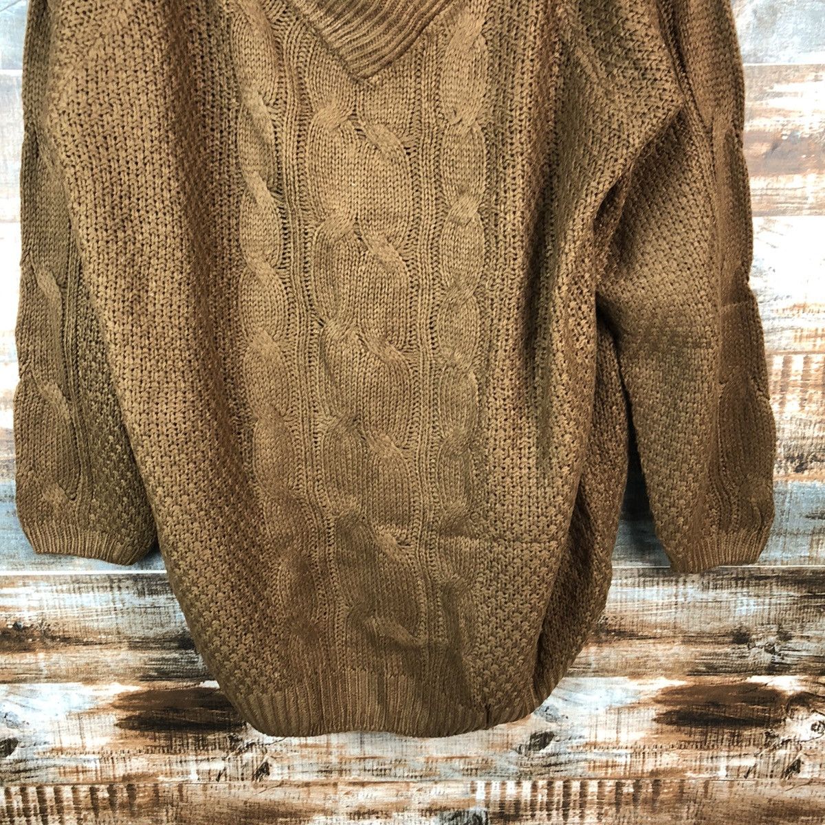 Homespun Knitwear × Japanese Brand Whirldwind Brown cable Knitwear #A1729 Size XL / US 12-14 / IT 48-50 - 6 Thumbnail