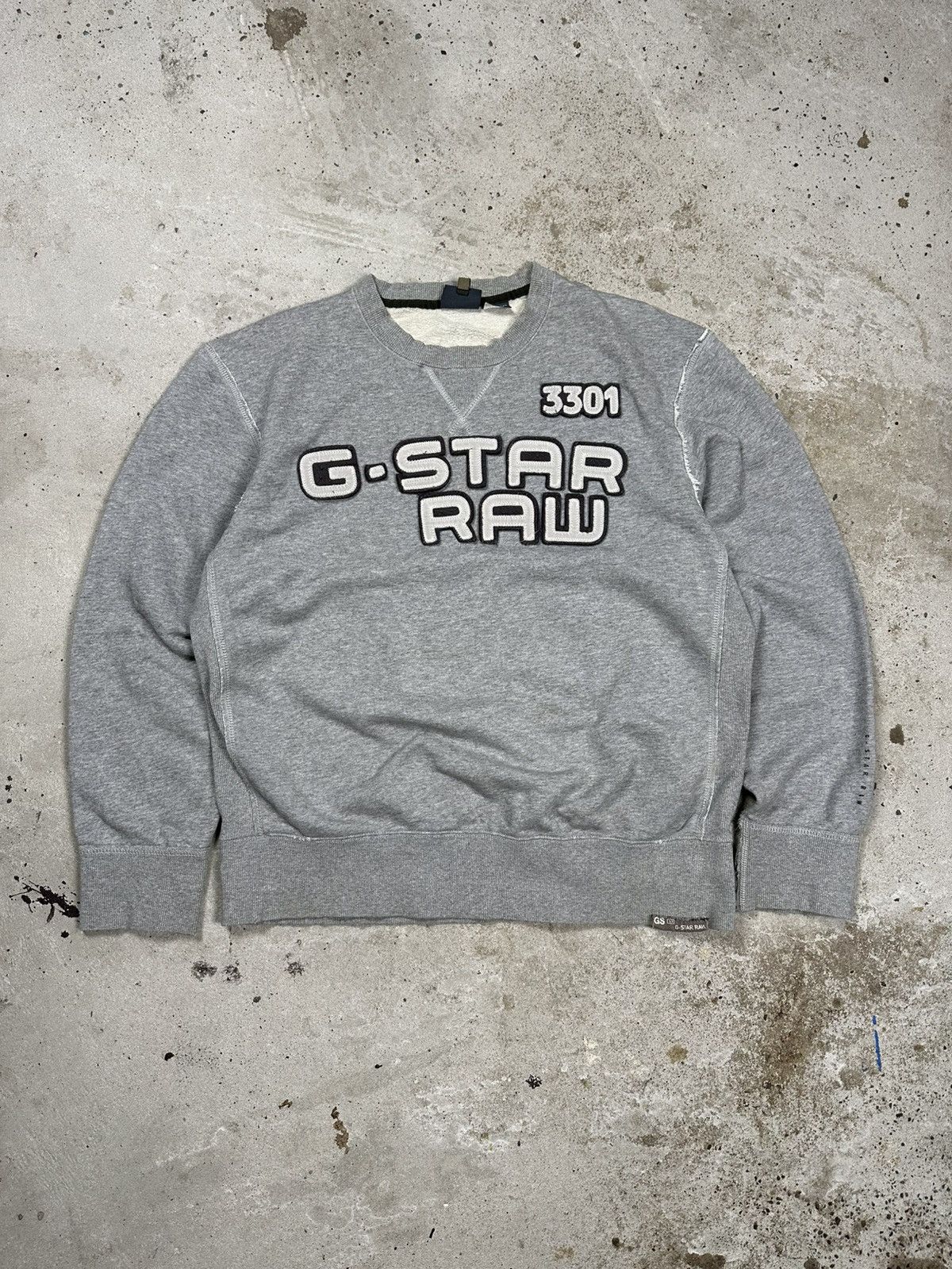 G-Star Vintage Y2K G Star Raw Distressed Crewneck Sweatshirt Logo Size US XL / EU 56 / 4 - 1 Thumbnail