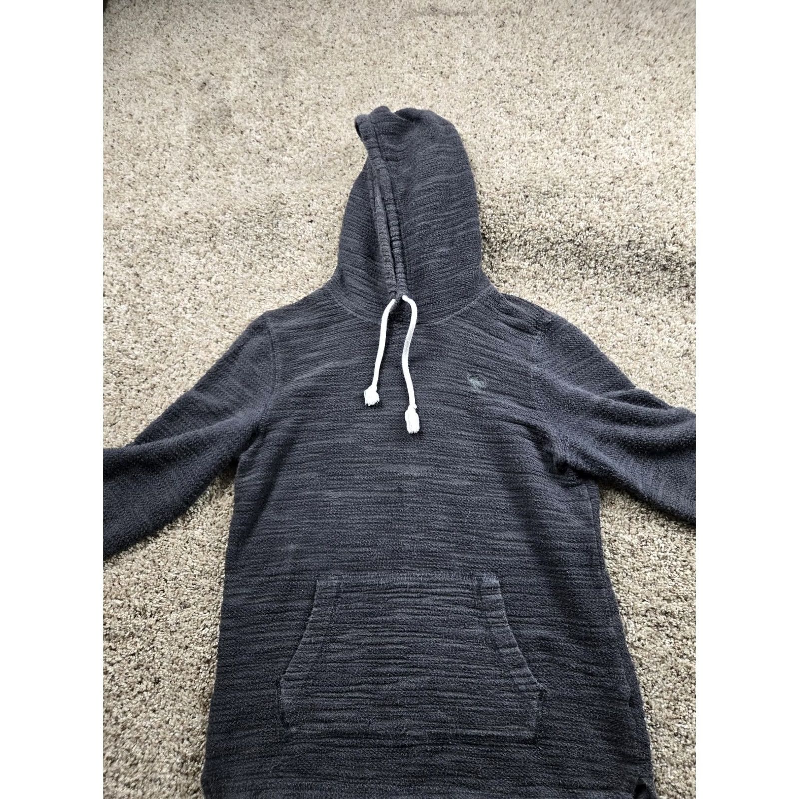 Abercrombie & Fitch Abercrombie & Fitch Hoodie Mens Small Gray Textured Pullover Pockets Knit Cotton Polyester Logo Pullover Hooded Long Sleeve Regular Fit Size US S / EU 44-46 / 1 - 3 Thumbnail