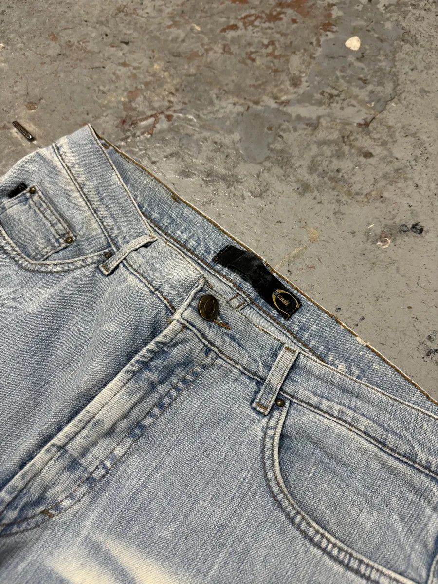 Just Cavalli 2000s Cavalli Blue White Faded Denim Jeans Size US 31 - 5 Thumbnail
