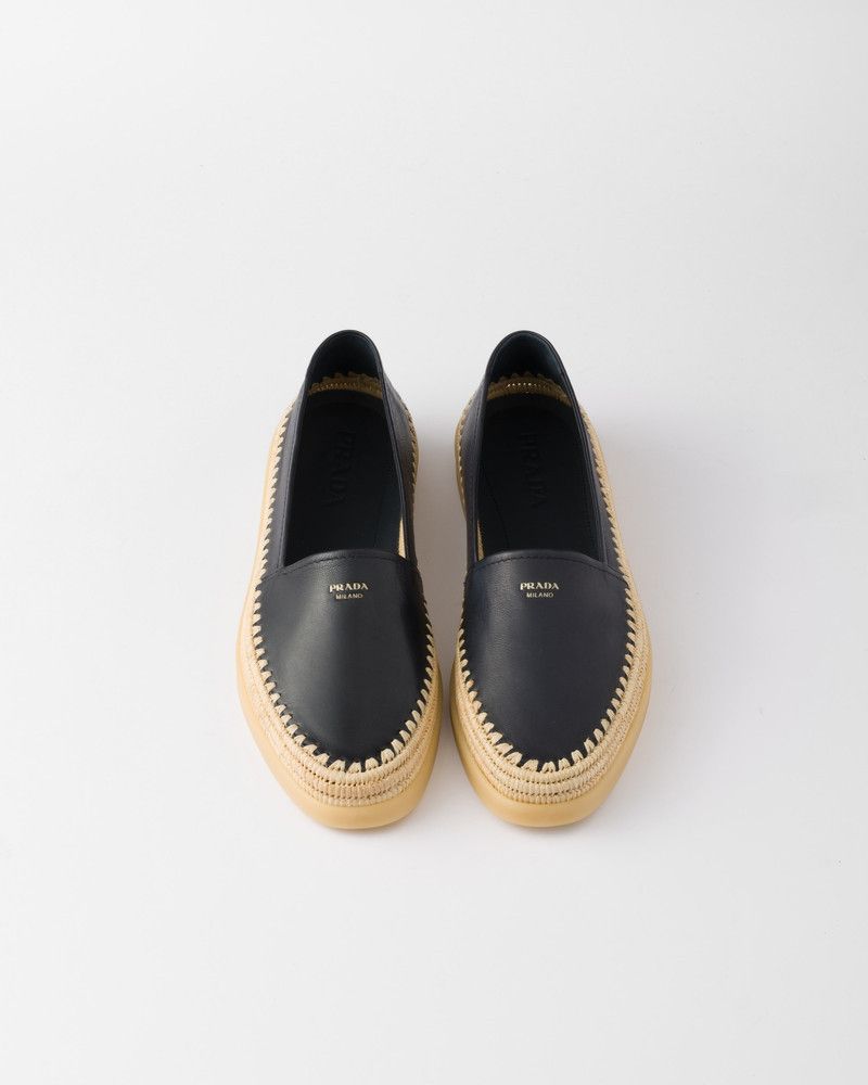 Prada o1w1db10526 Nappa Leather Espadrilles in Black Size US 10 / EU 43 - 3 Thumbnail