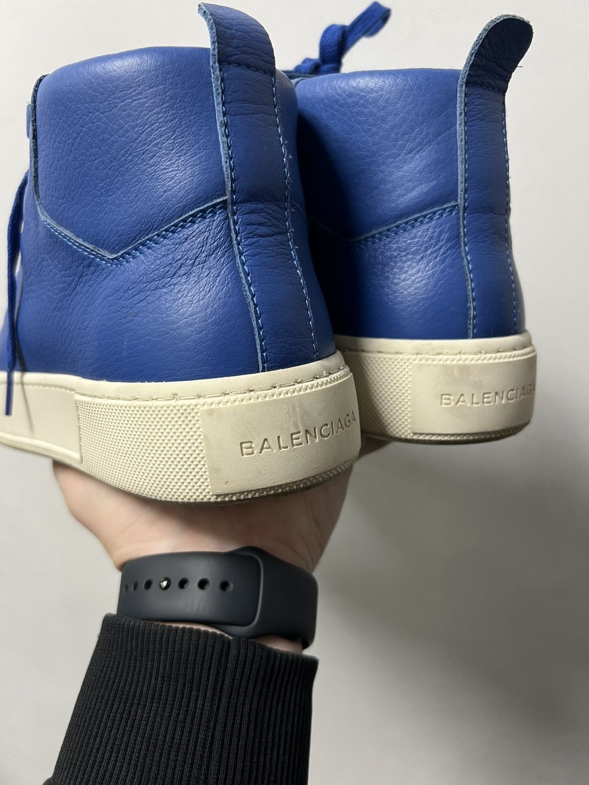 Balenciaga Balenciaga Arena Blue/White Leather High Tops Size 7 40 Size US 7 / EU 40 - 7 Thumbnail