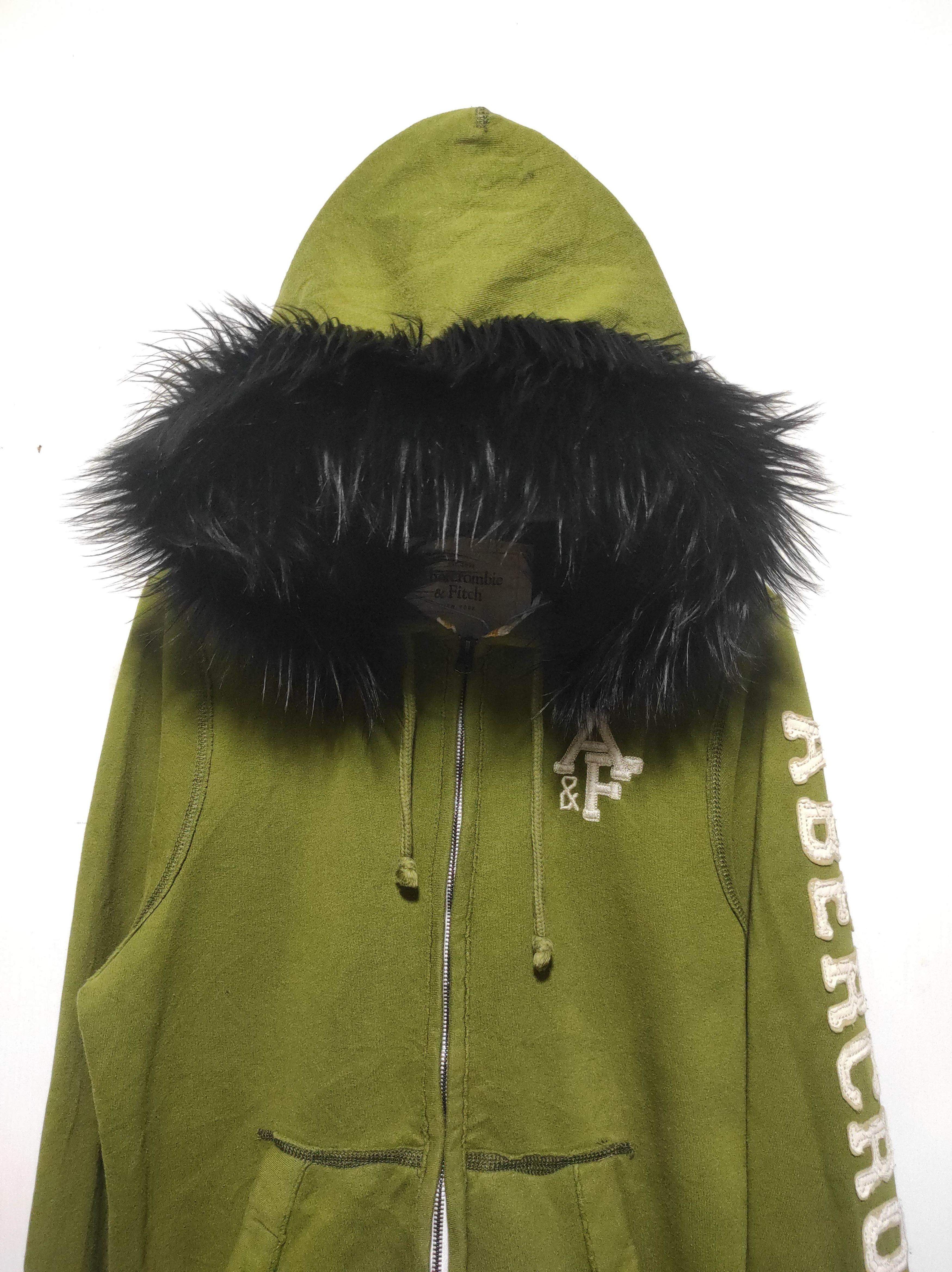 Abercrombie & Fitch Abercrombie Green Zipper Fur Hoodie LGB i6w9 style Size US L / EU 52-54 / 3 - 3 Thumbnail