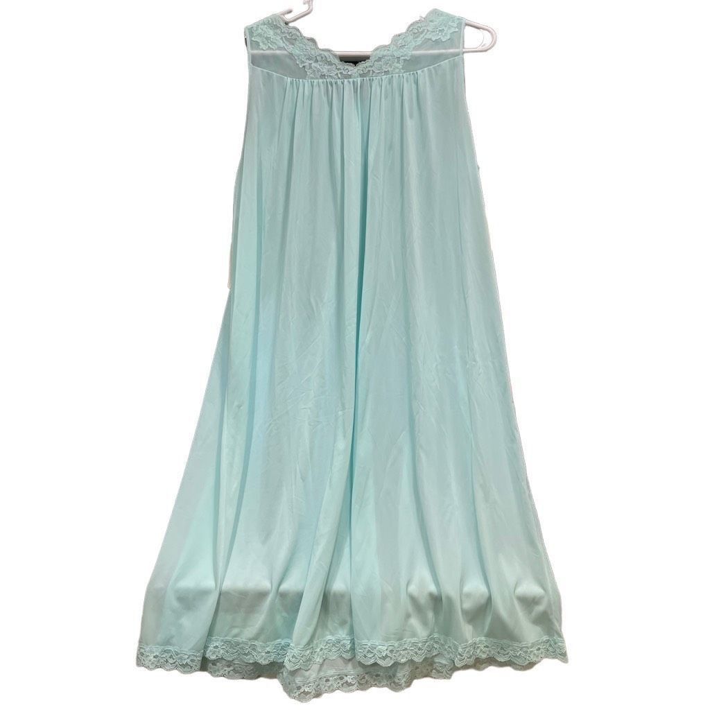 Vintage Vtg 70s Shadowline Womens Peignoir Set M Robin Egg Blue Mad Size ONE SIZE - 4 Thumbnail