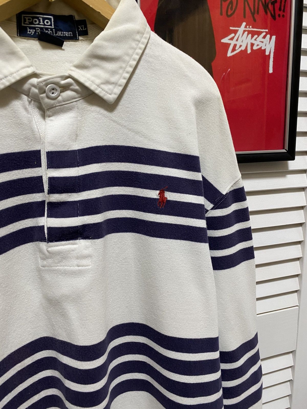 Polo Ralph Lauren Vintage Polo Ralph Lauren Rugby Long Sleeve Striped Pony OG Size US XL / EU 56 / 4 - 3 Thumbnail