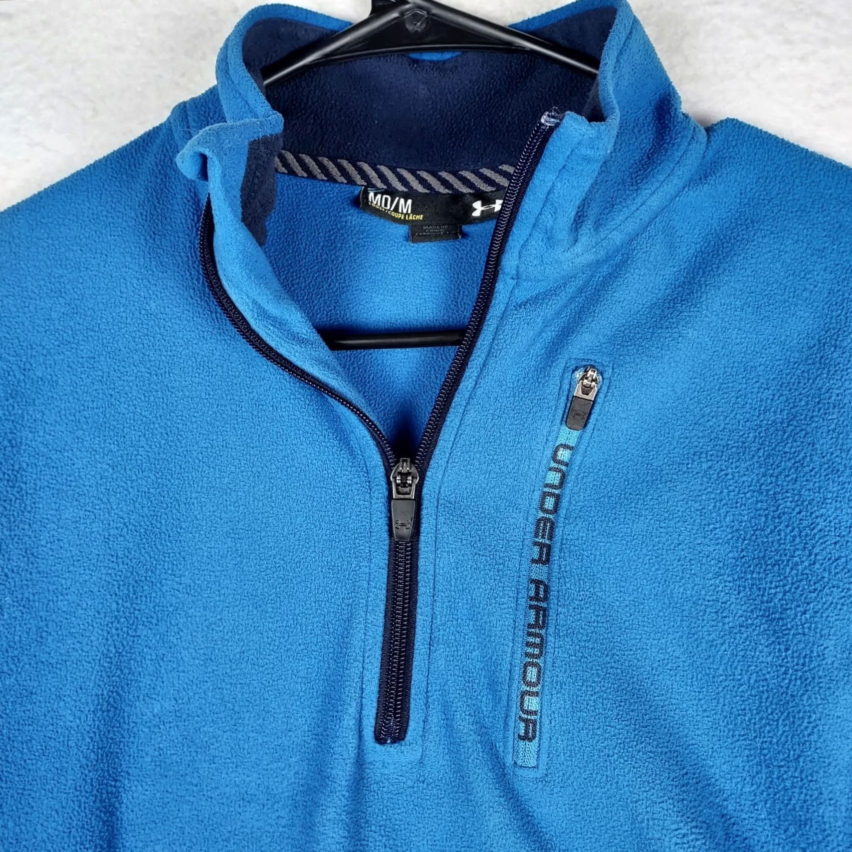Under Armour Under Armour Mens Medium Blue 1/4 Zip Fleece Pullover Sweatshirt Mock Neck Loose Fit Size US M / EU 48-50 / 2 - 3 Thumbnail