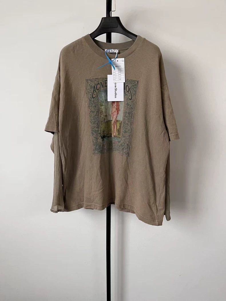 Acne Studios Layered Print Oversized Long Sleeve T-shirt-yf