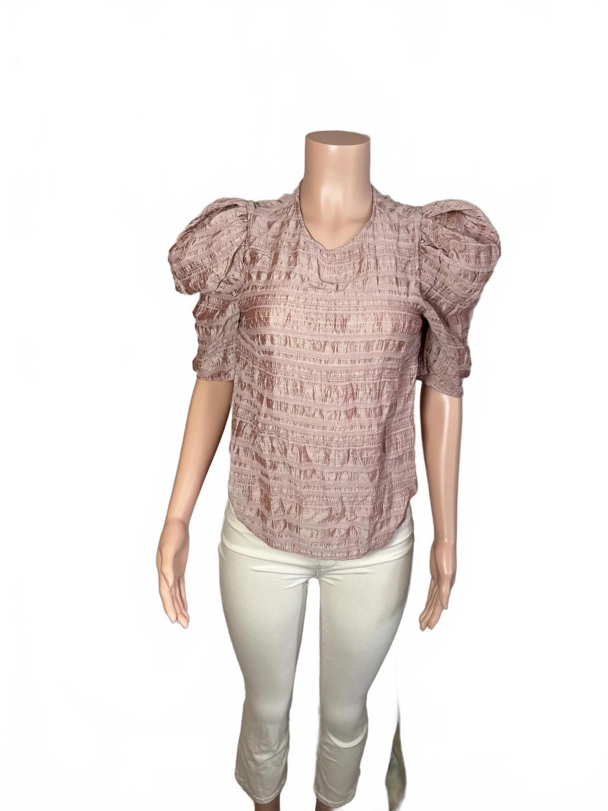 Express Express Light Pink Puff Sleeve Textured Blouse Size small Size S / US 4 / IT 40 - 2 Thumbnail