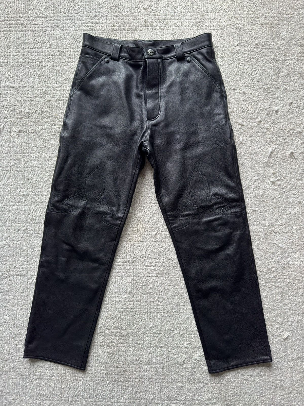 Chrome Hearts CHROME HEARTS black goatskin work pants Size US 33 - 1 Thumbnail