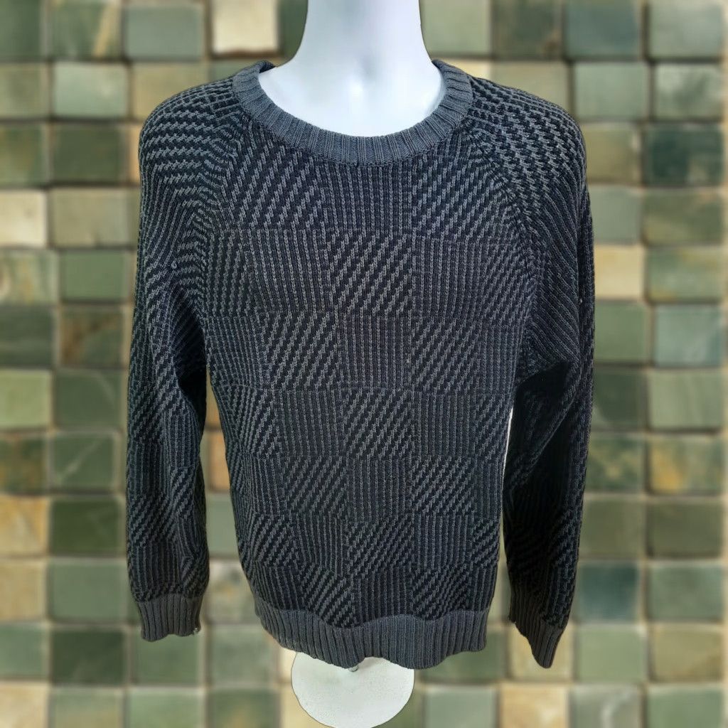 Vintage VINTAGE 80S Cross Bay Mens Gray Black Crewneck Sweater Medium Raglan Size M S7C Pullover Size US M / EU 48-50 / 2 - 1 Thumbnail