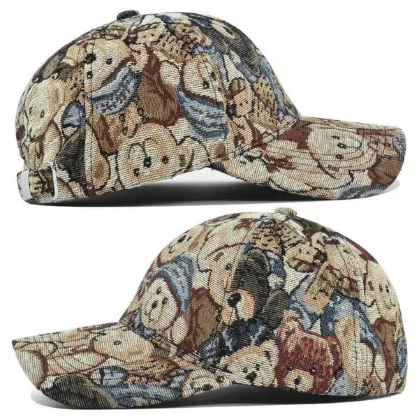 Japanese Brand Baseball cap cute bear sun hat dog bear print hip-hop style Size ONE SIZE - 2 Thumbnail