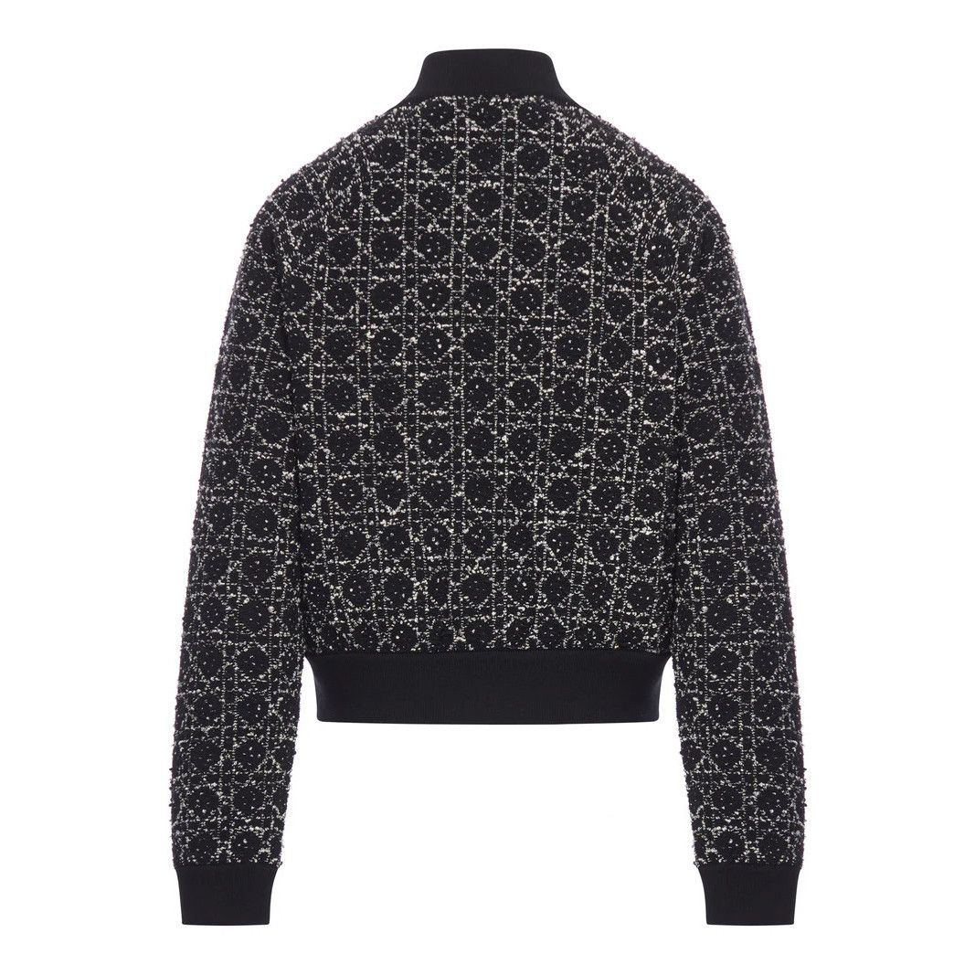 Dior DIOR $3600 Macrocannage Black/White Bomber Jacket New & Auth Size S / US 4 / IT 40 - 2 Thumbnail
