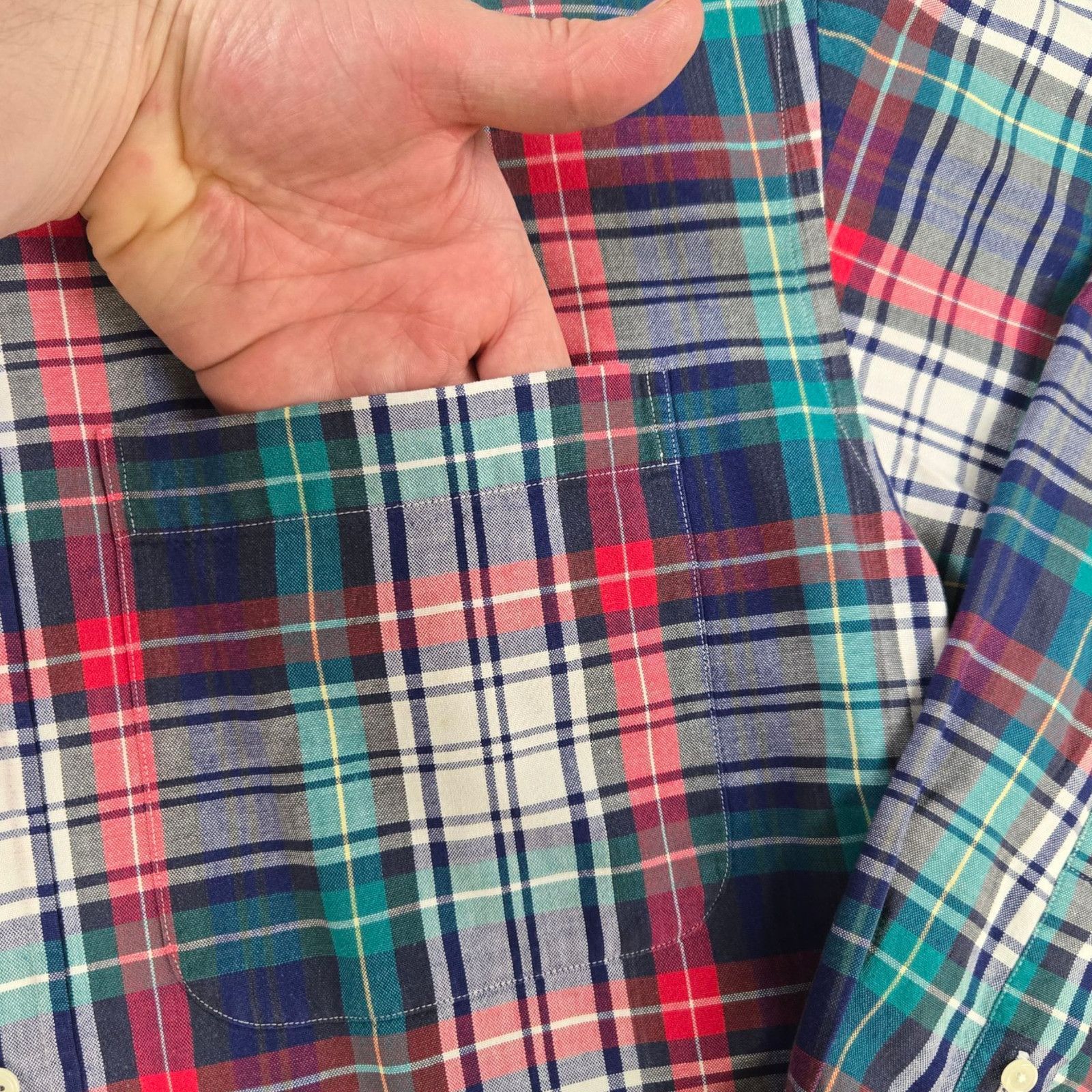 Izod Vintage IZOD Teal Red Plaid Button-Down Shirt Size Large Size US L / EU 52-54 / 3 - 5 Thumbnail