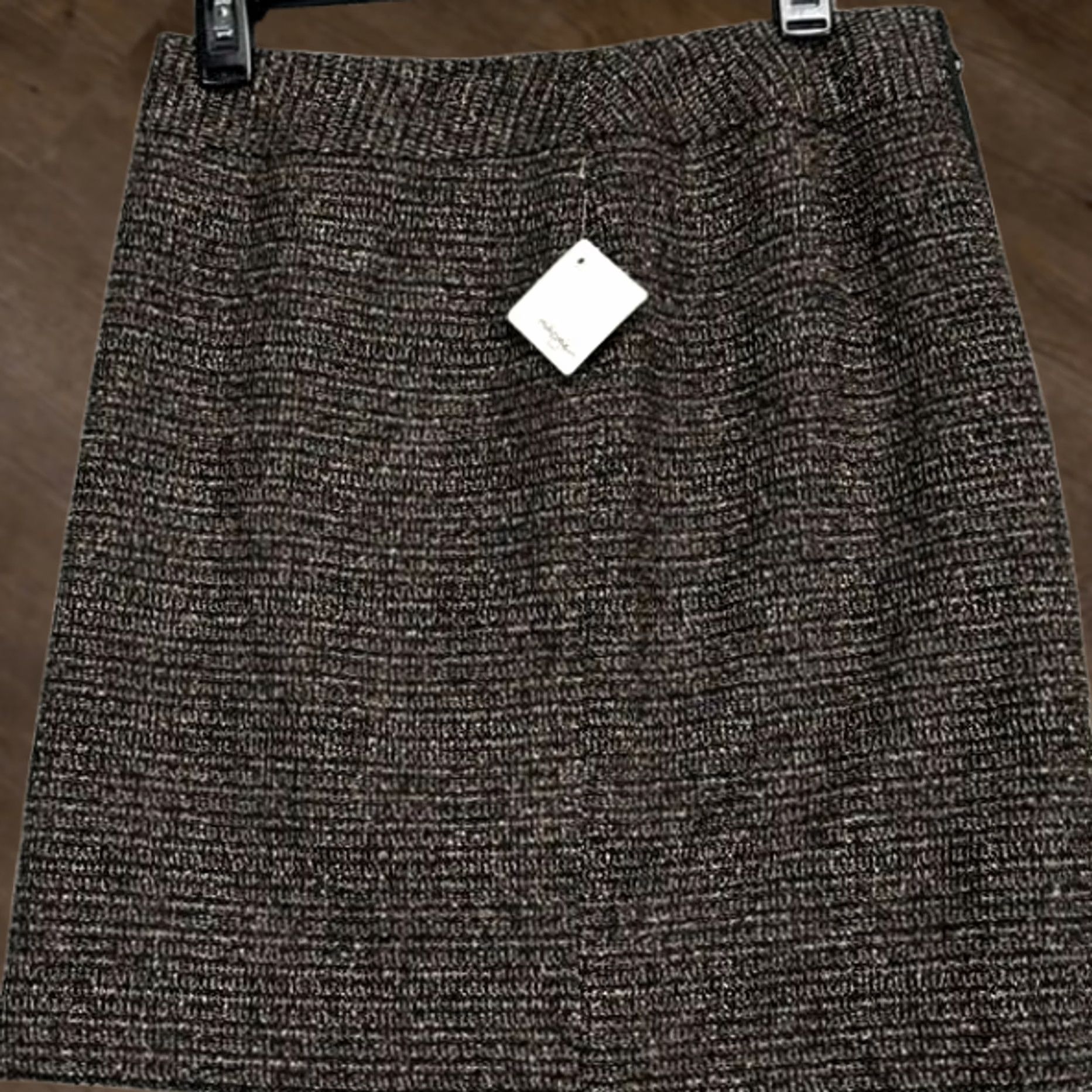 Vintage Halogen Skirt Womens 6 Brown Mini Geometric Straight Side Zip EUC Vintage No Size 28" / US 6 / IT 42 - 1 Thumbnail