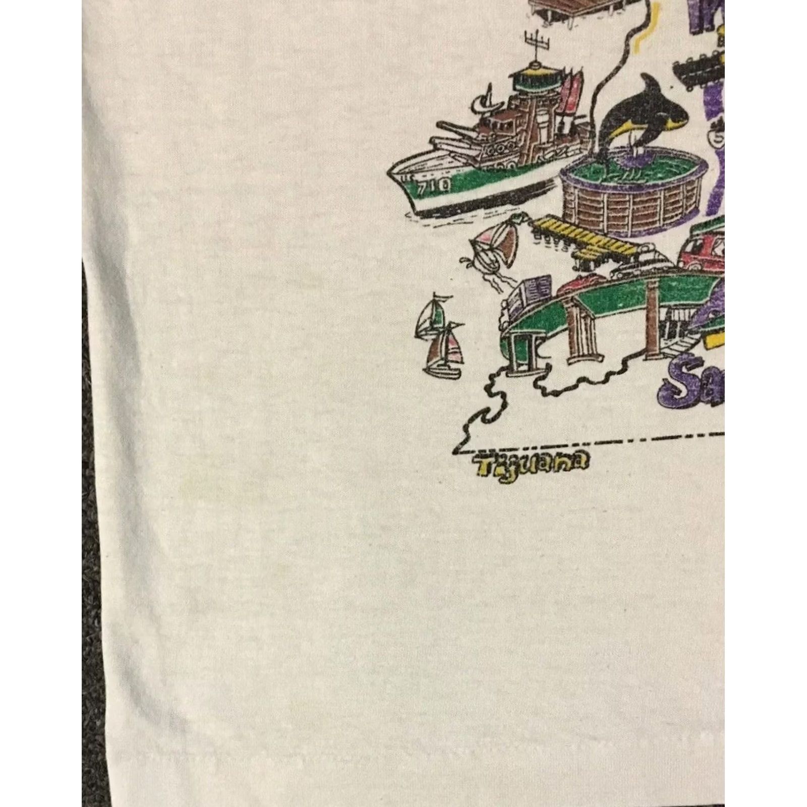 Vintage VINTAGE I Love California Faded Distress Shirt S White Mens 90s 80s Band Graphic Grunge Surf USA Beach Cartoon 80s Distressed Single Stitch T-Shirt Size US S / EU 44-46 / 1 - 5 Thumbnail