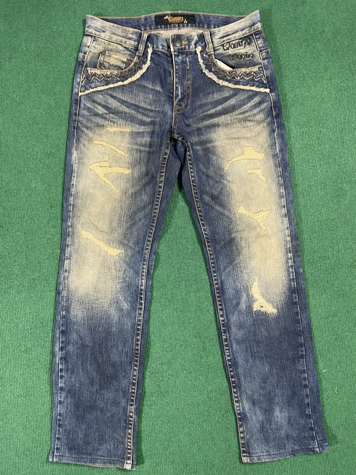 If Six Was Nine Distressed Cloud 72 Arts Jeans Size US 34 / EU 50 - 3 Thumbnail