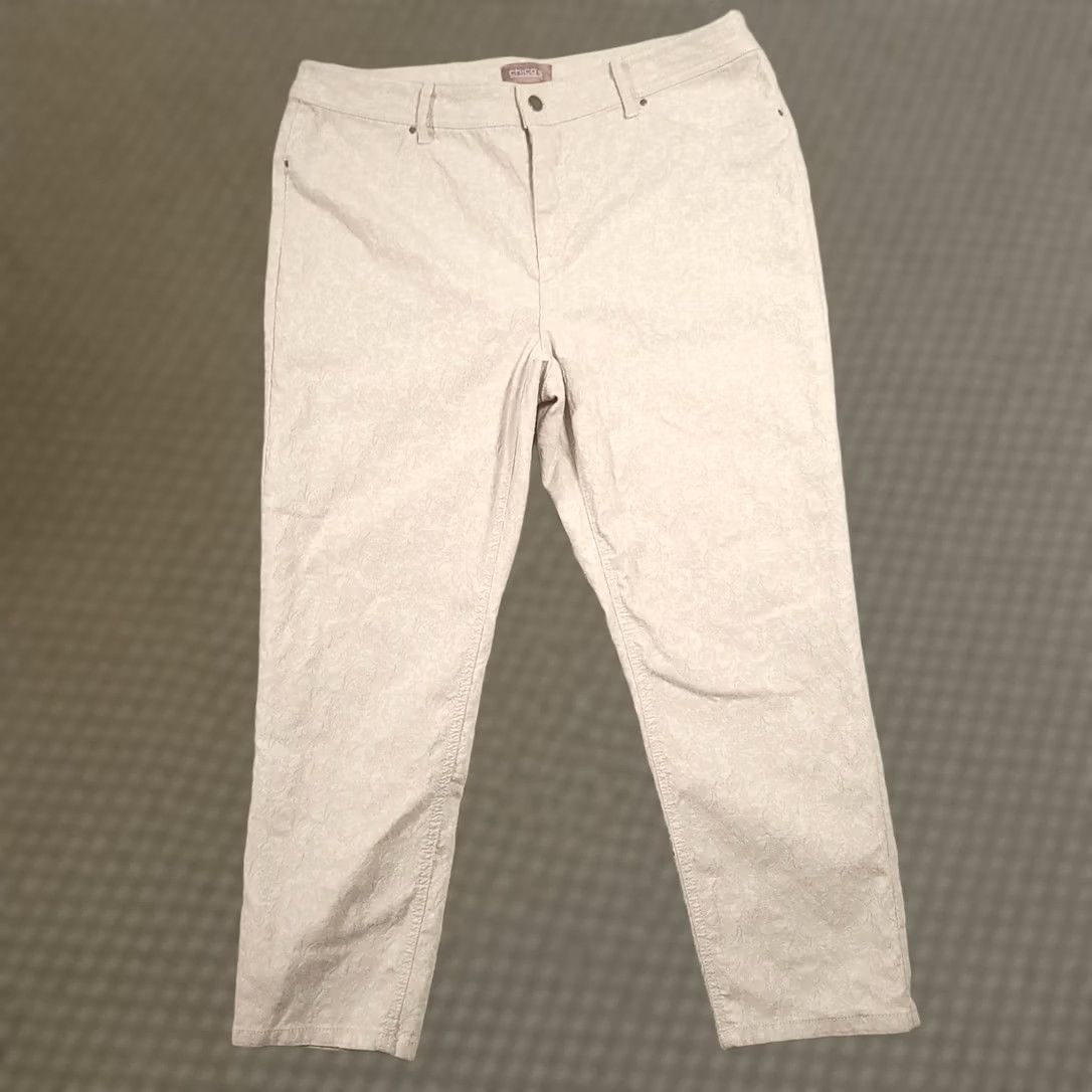 Vintage Chico's Pants Womens Size 3 Ankle Beige Stretch Preppy Adult 36x26 Jeans Regular Beige Womens Size 40" / US 18 - 1 Thumbnail