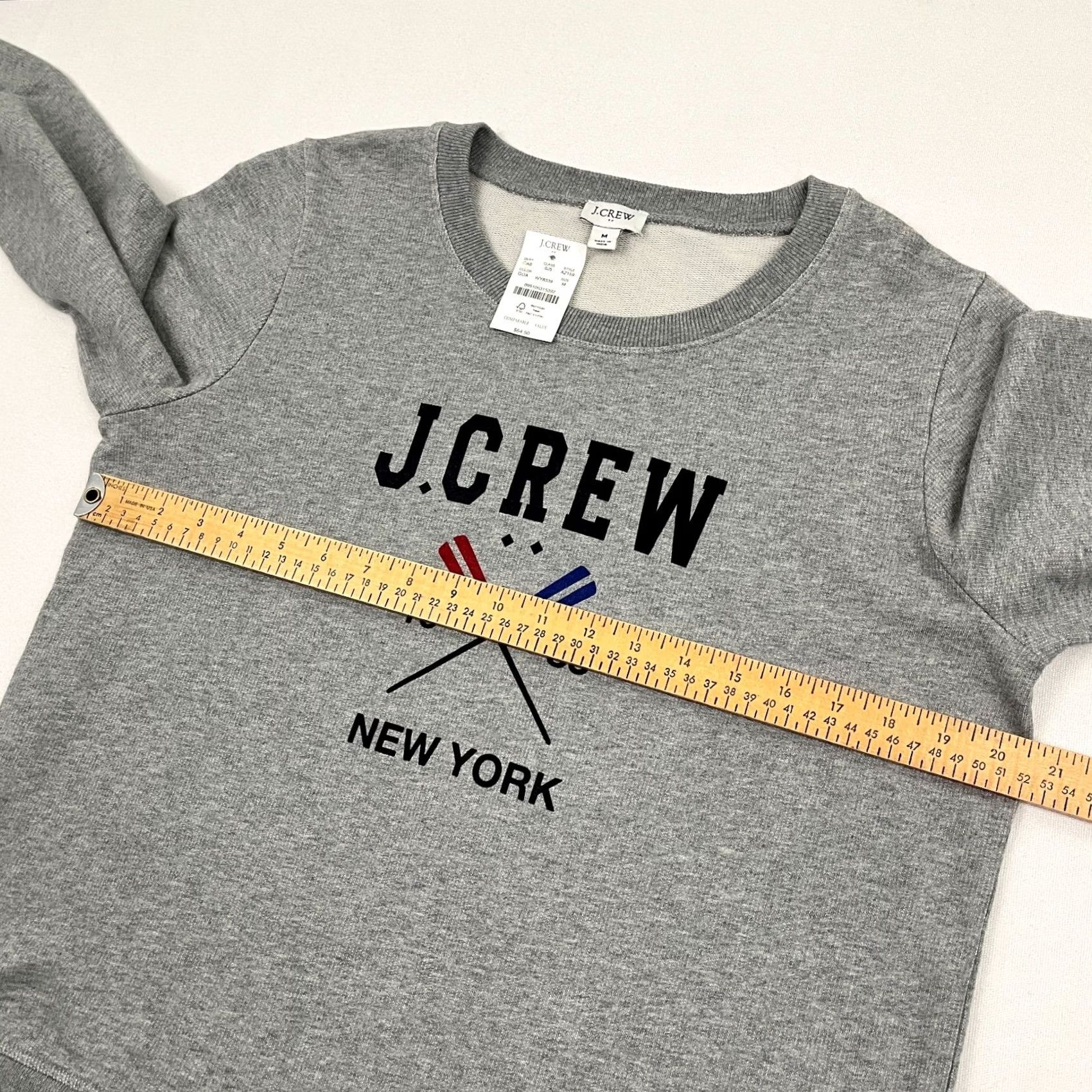 J.Crew J.CREW FACTORY Sweatshirt Womens M Gray Fleece Oars Logo Graphic Crewneck AZ159 Size M / US 6-8 / IT 42-44 - 5 Thumbnail