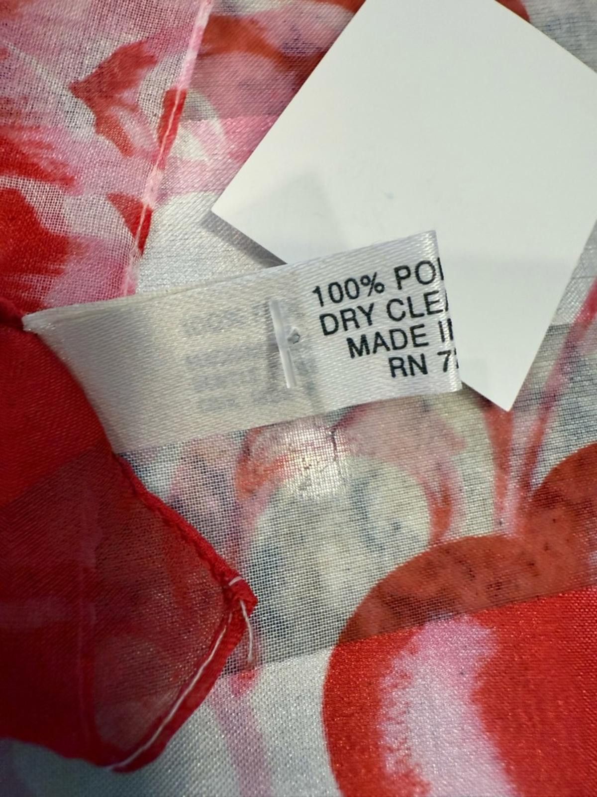 Other Tessitura heart pattern rectangular scarf pink red white OS Size ONE SIZE - 5 Thumbnail