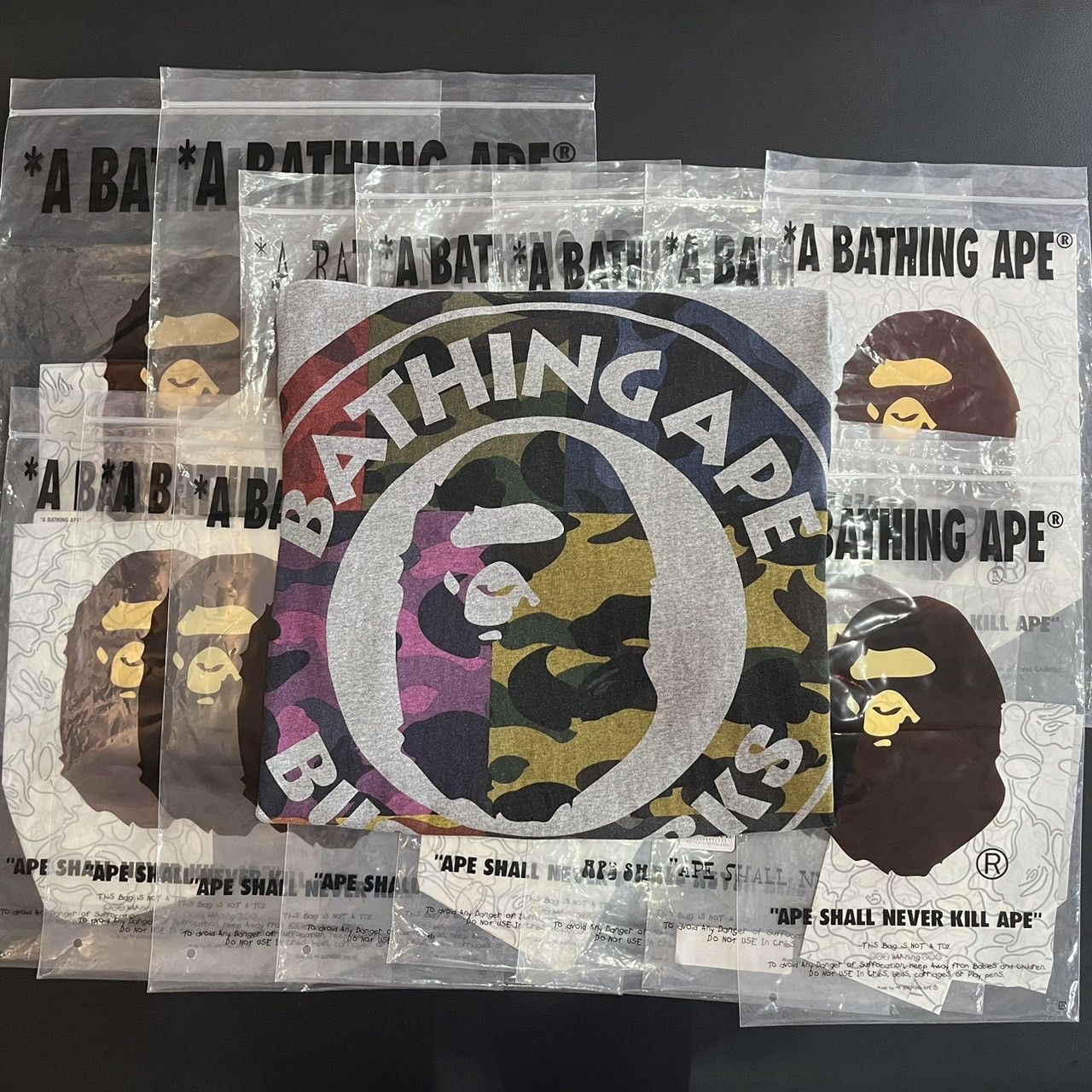 Bape BAPE Mix Camo Big Busy Works Tee Grey (with plastic bag) Size US M / EU 48-50 / 2 - 6 Thumbnail