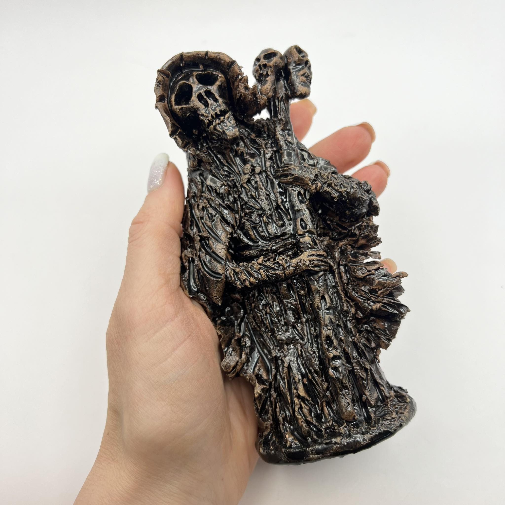 Vintage Art Ceramic Figurine Statue Skeleton Monk Death Size ONE SIZE - 6 Thumbnail