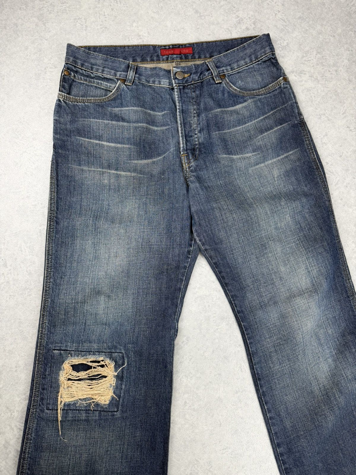 FCUK FCUK Jeans Distressed Flare Blue Denim Jeans Y2K Size 32 Size US 32 / EU 48 - 4 Thumbnail