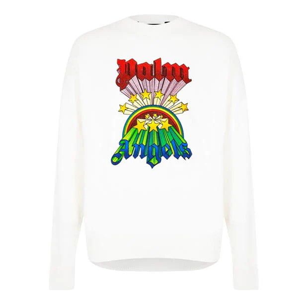 image of Palm Angels O1G2R1Mq0524 Logo Print Jumpers In Multicolor, Men's (Size Small)