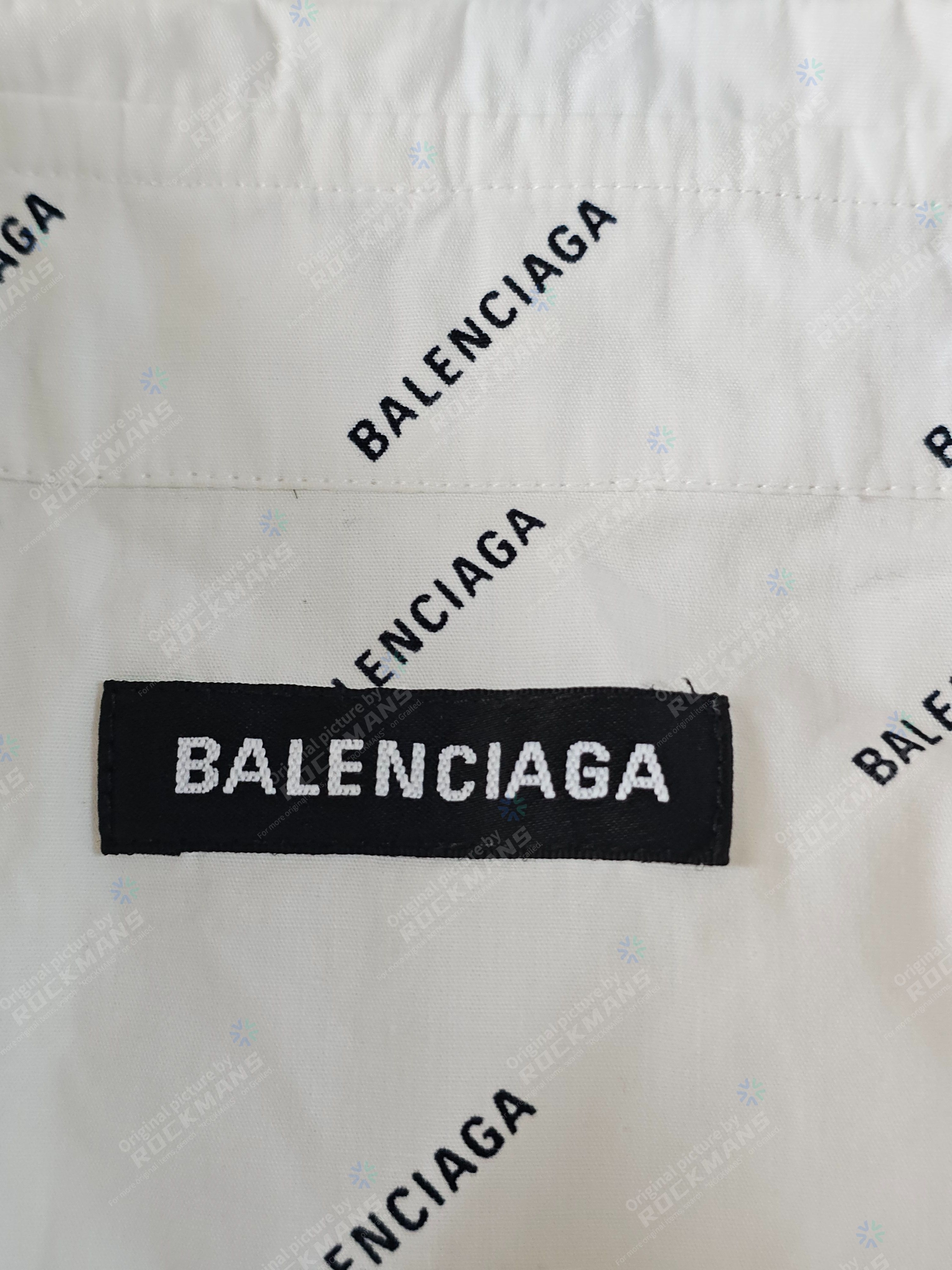 Balenciaga Balenciaga All-Over Logo Short-Sleeve Shirt in White Size 42 Size US XL / EU 56 / 4 - 6 Thumbnail