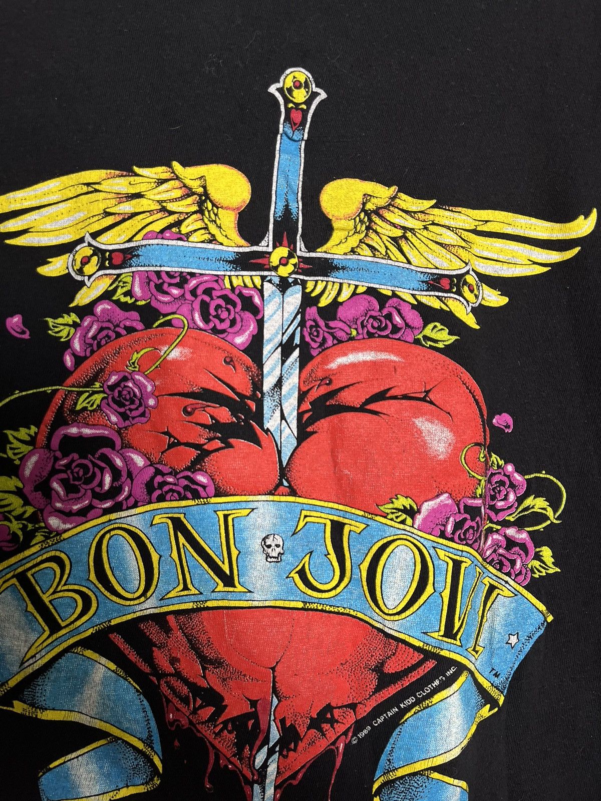 Vintage Vintage 1989 Bon Jovi tee Europa tour tshirt Size US L / EU 52-54 / 3 - 5 Thumbnail